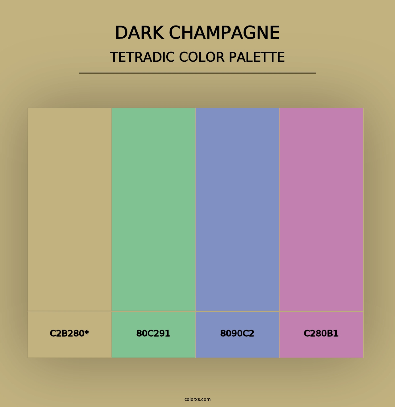 Dark Champagne - Tetradic Color Palette