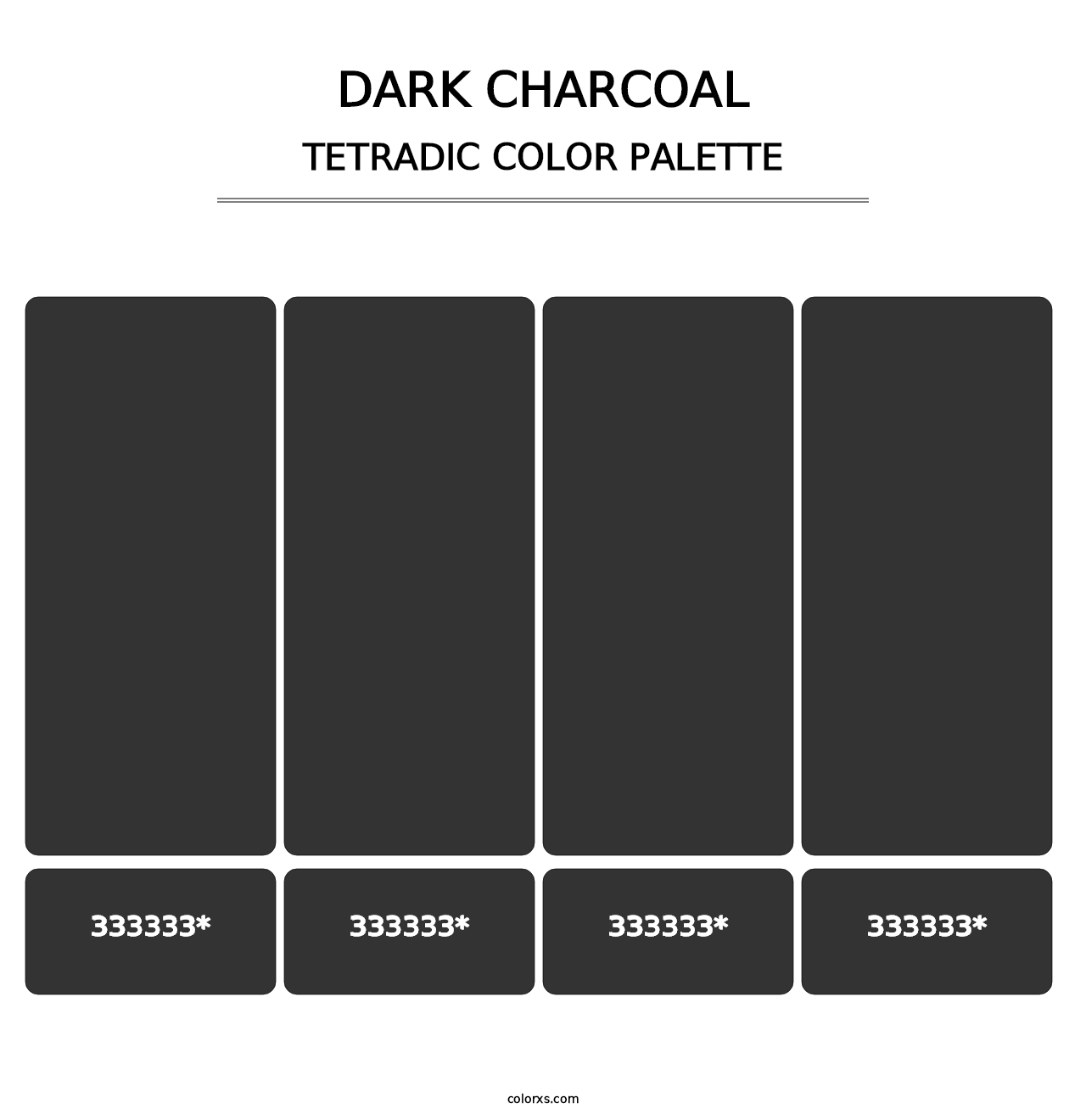 Dark Charcoal - Tetradic Color Palette