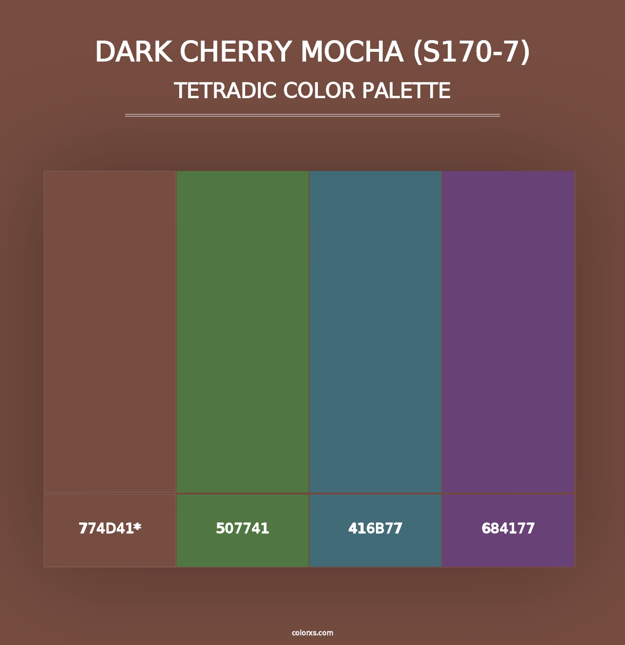 Dark Cherry Mocha (S170-7) - Tetradic Color Palette