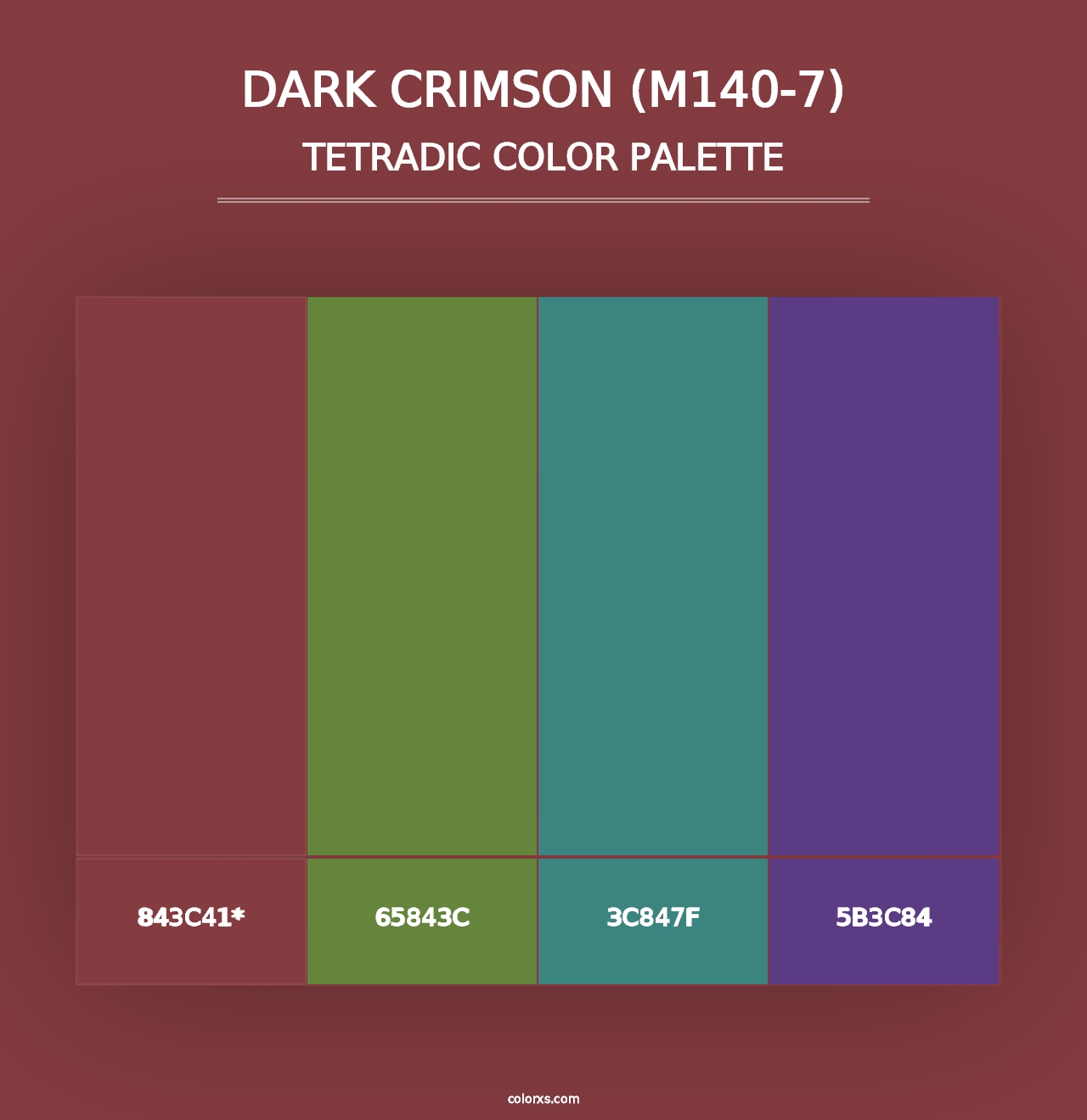 Dark Crimson (M140-7) - Tetradic Color Palette