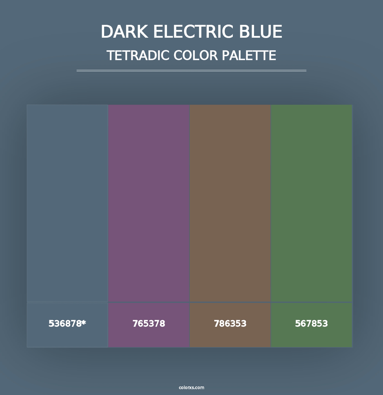 Dark Electric Blue - Tetradic Color Palette