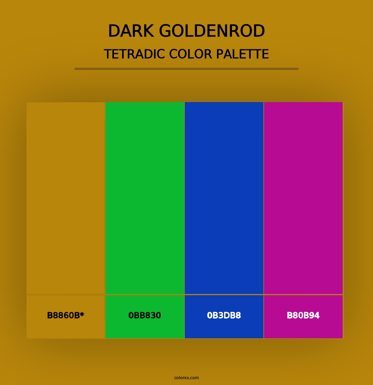 Dark Goldenrod - Tetradic Color Palette