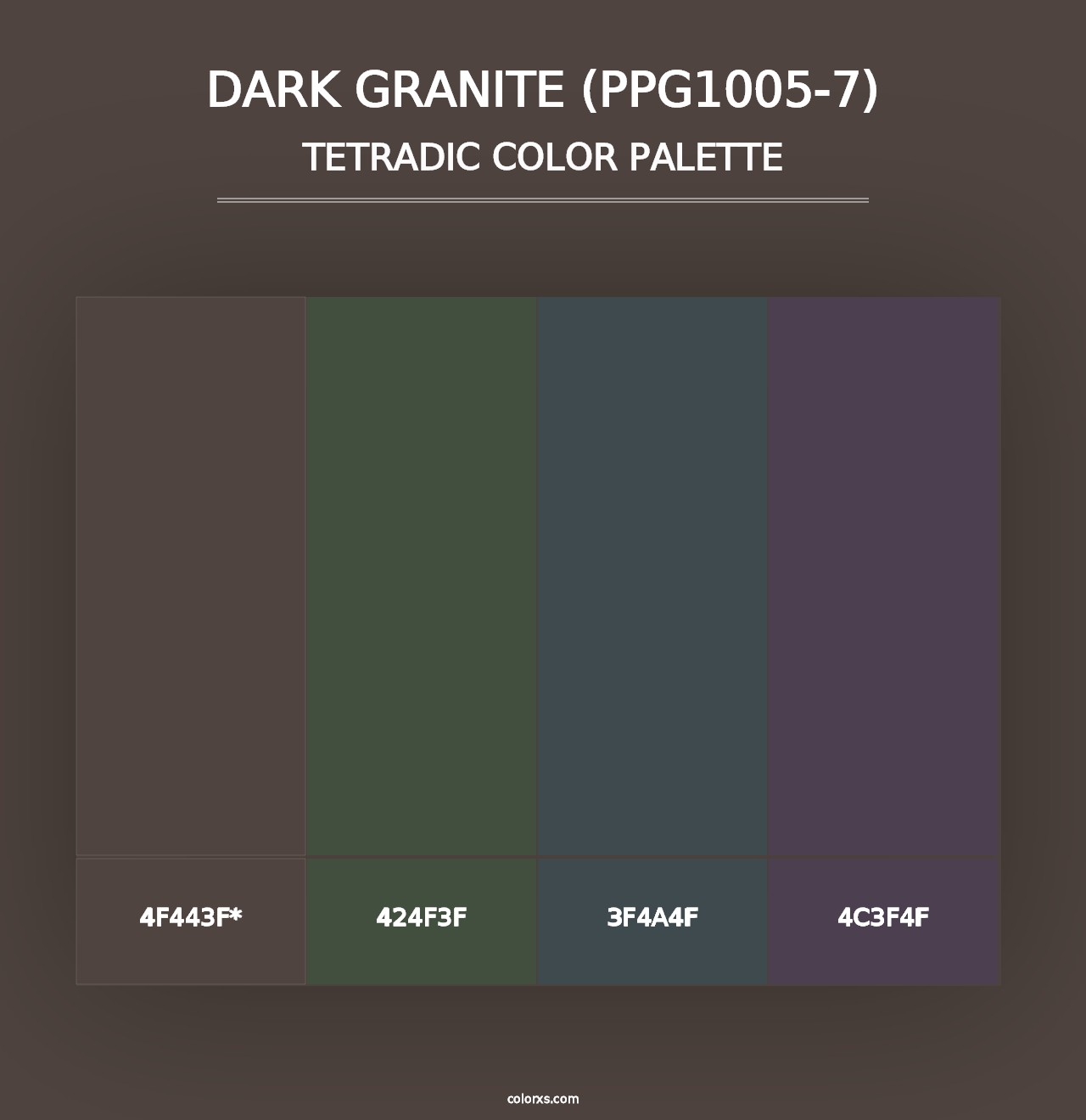 Dark Granite (PPG1005-7) - Tetradic Color Palette