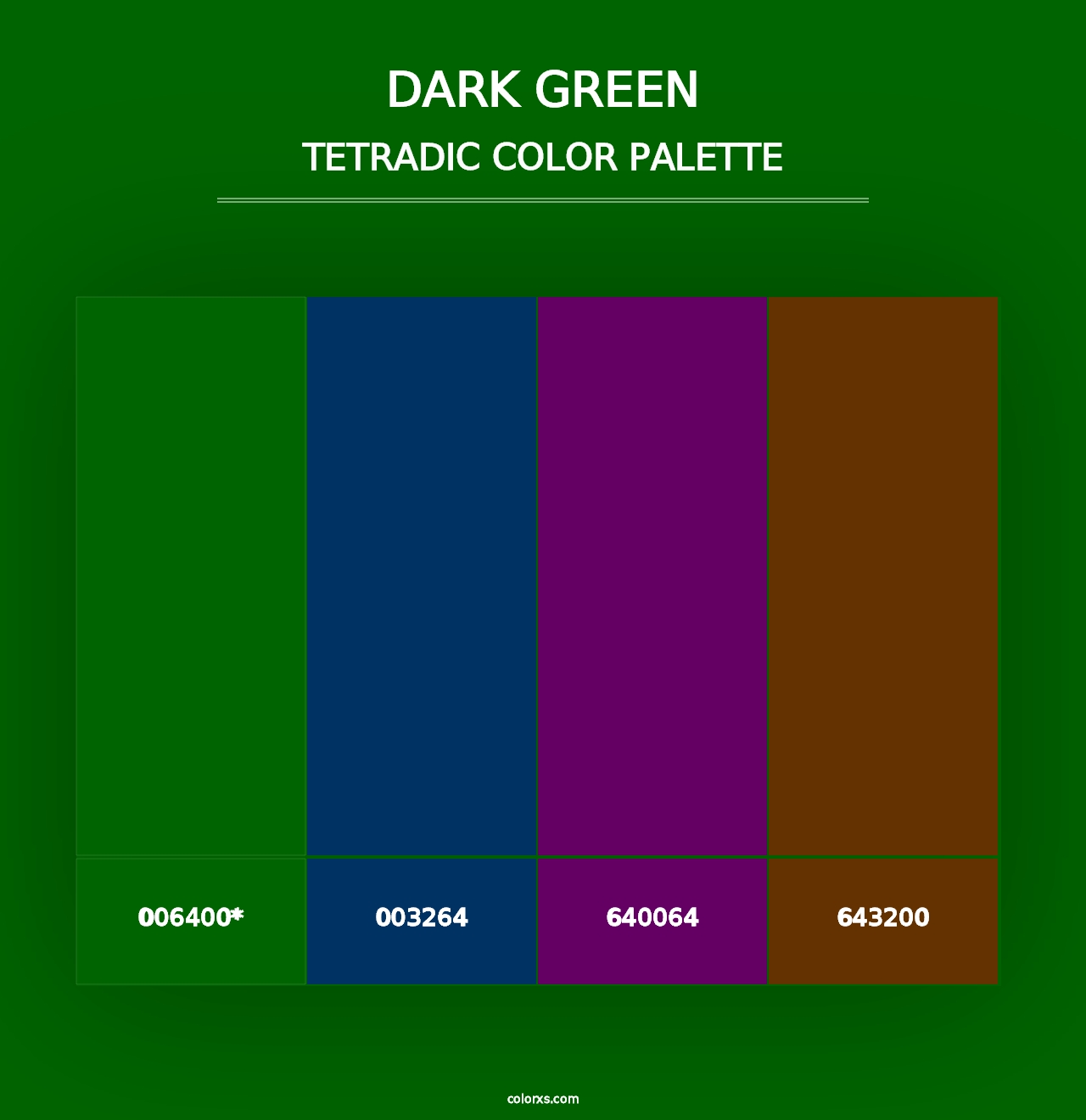 Dark Green - Tetradic Color Palette