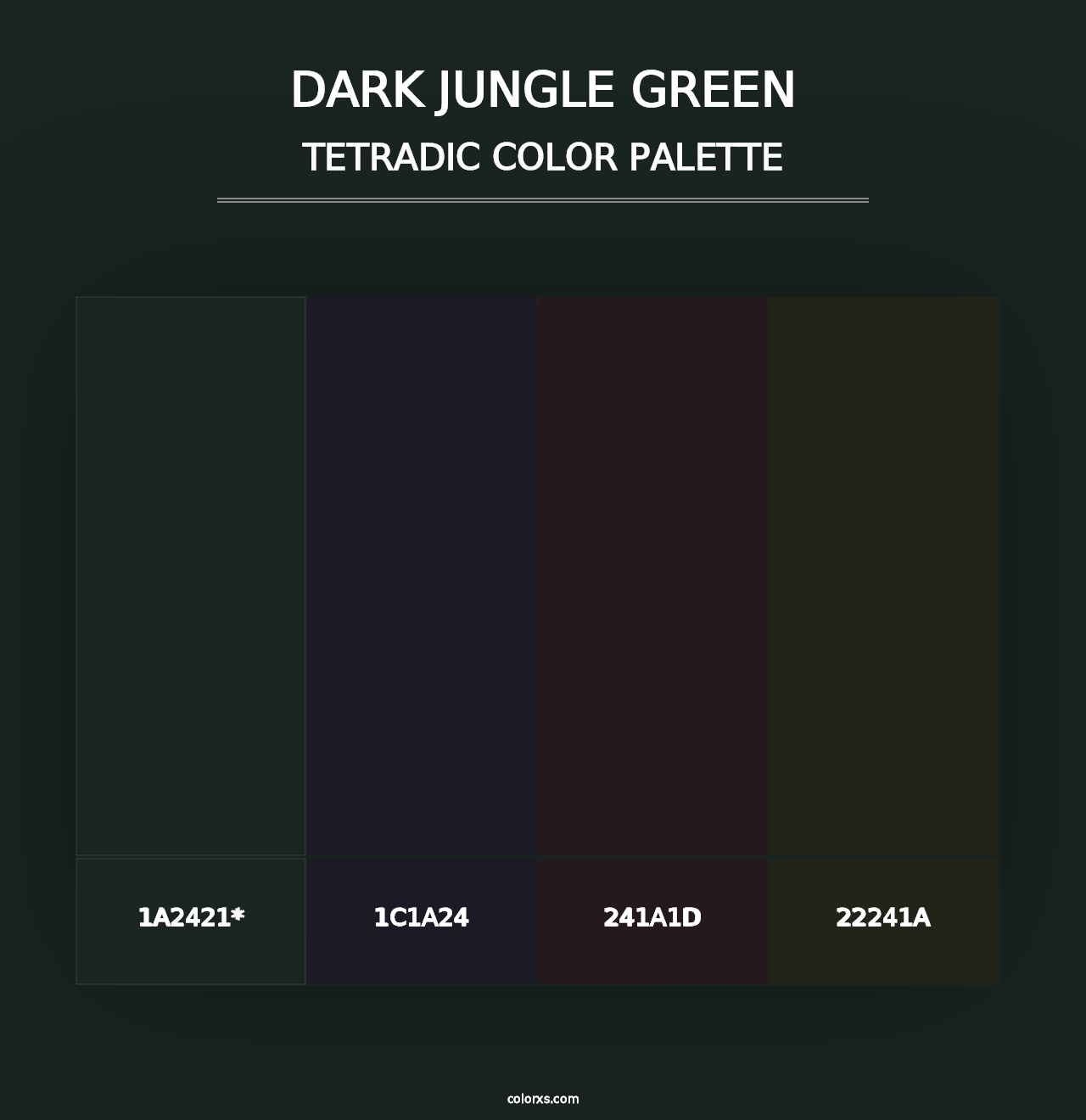 Dark Jungle Green - Tetradic Color Palette