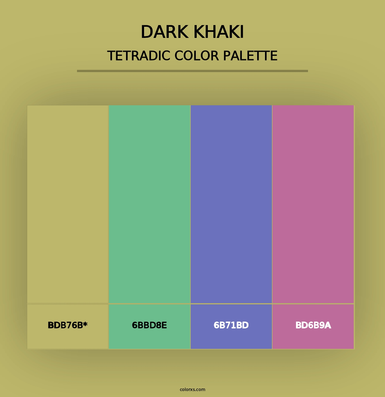 Dark Khaki - Tetradic Color Palette