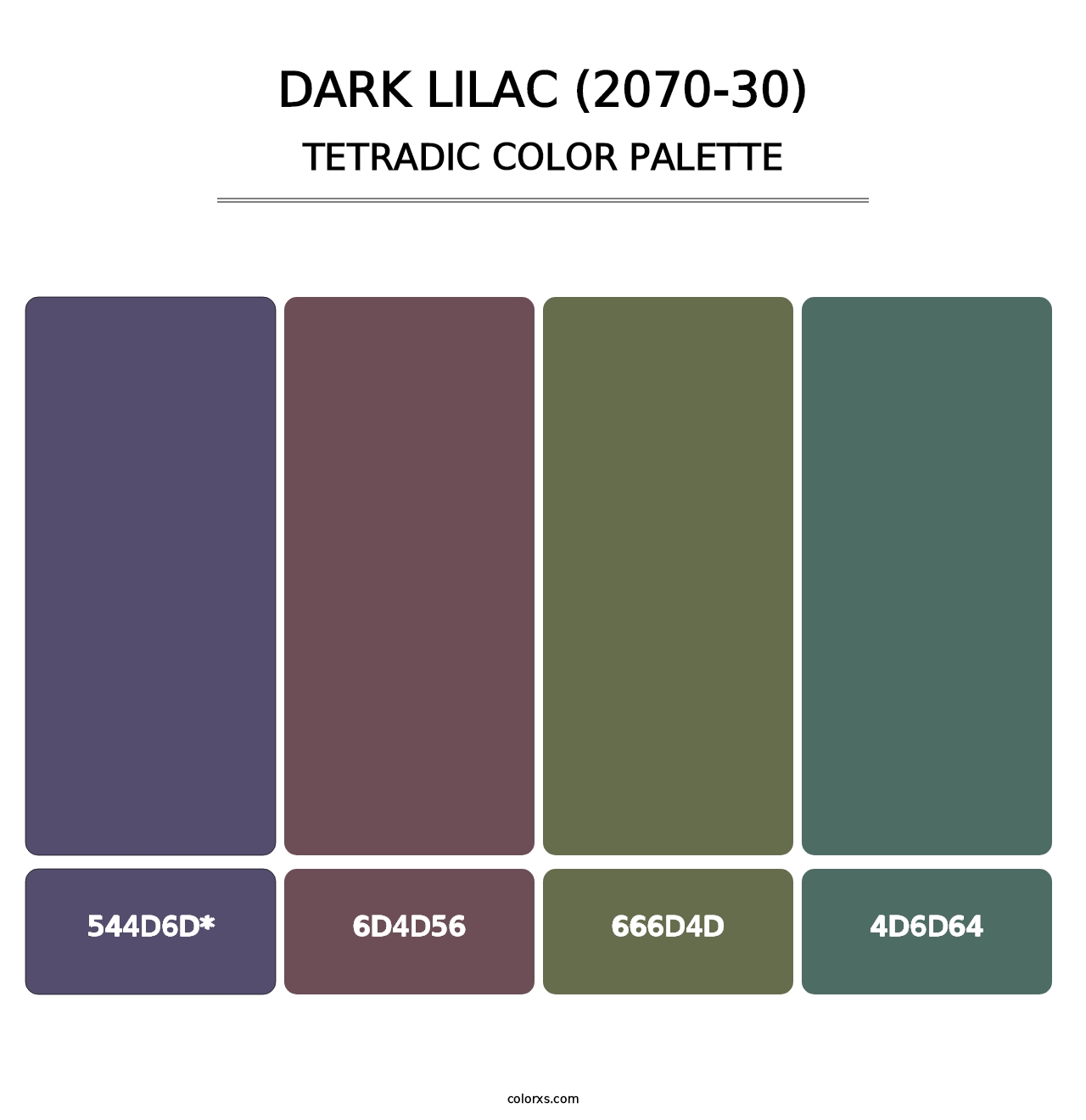 Dark Lilac (2070-30) - Tetradic Color Palette