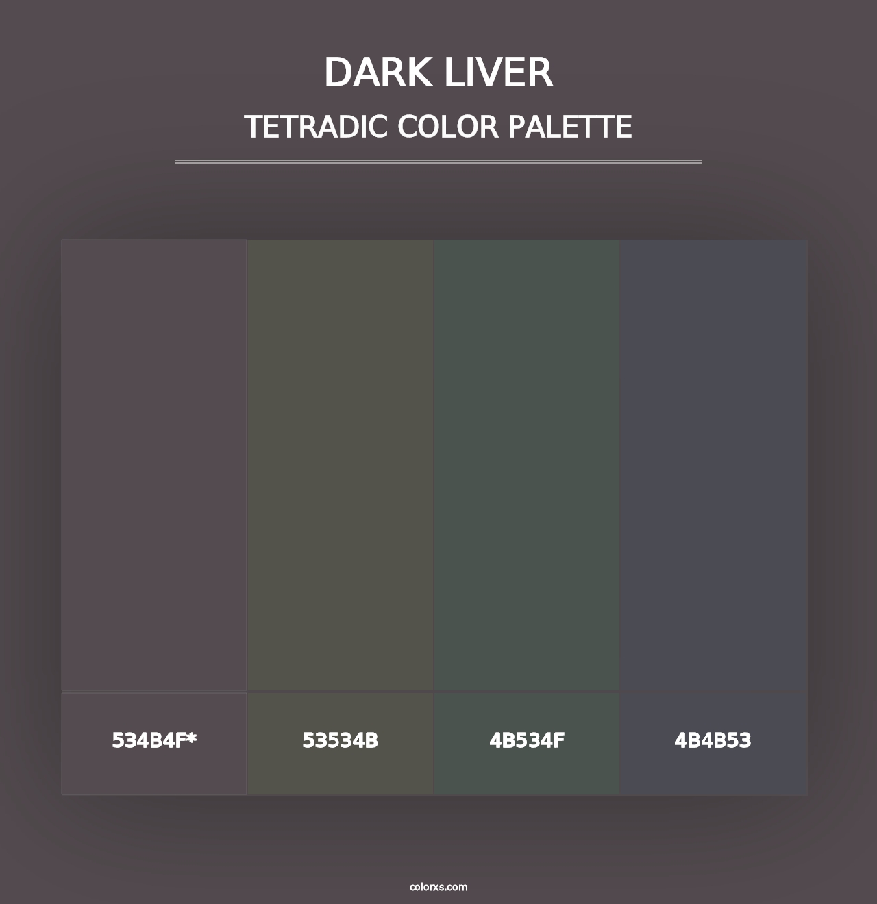 Dark Liver - Tetradic Color Palette