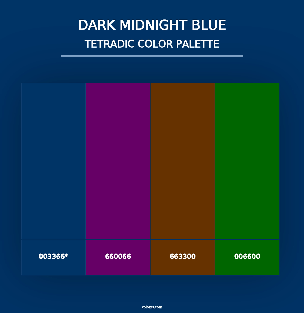 Dark Midnight Blue - Tetradic Color Palette