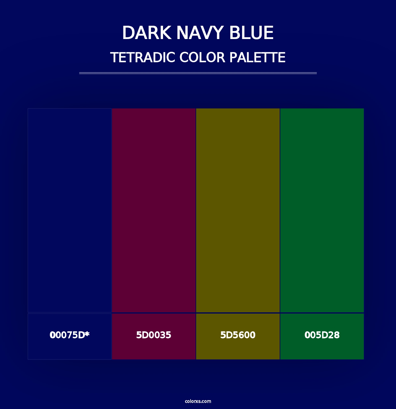 Dark Navy Blue - Tetradic Color Palette