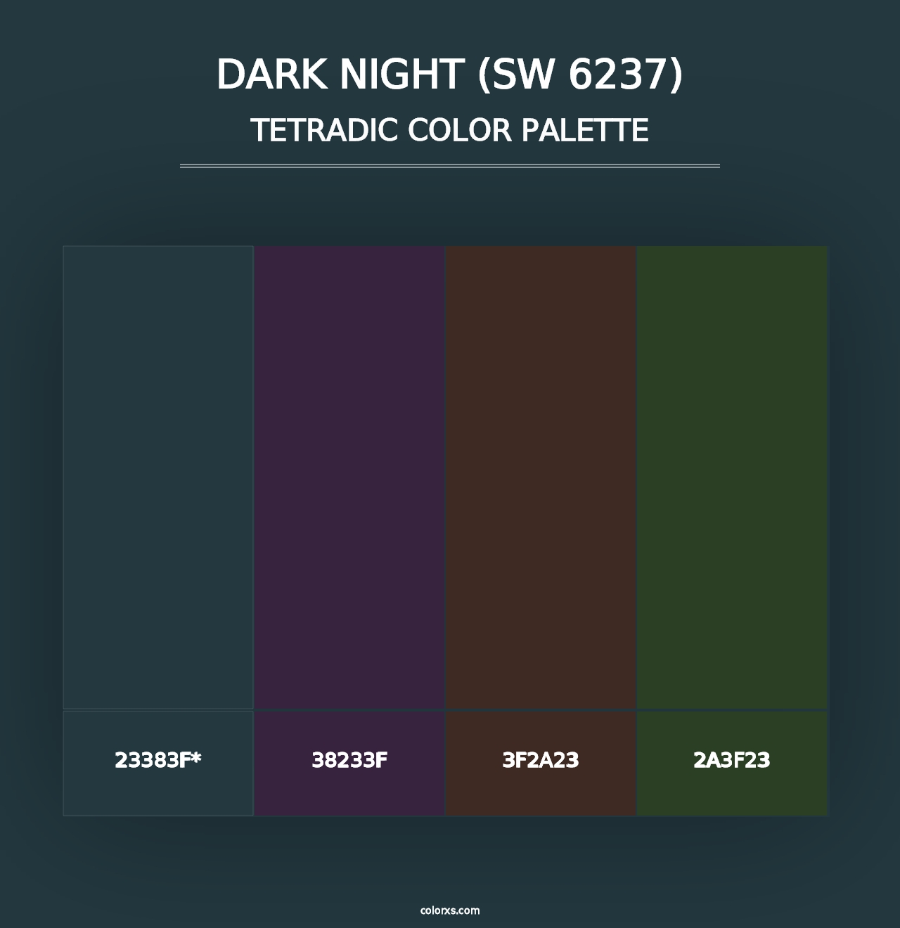 Dark Night (SW 6237) - Tetradic Color Palette