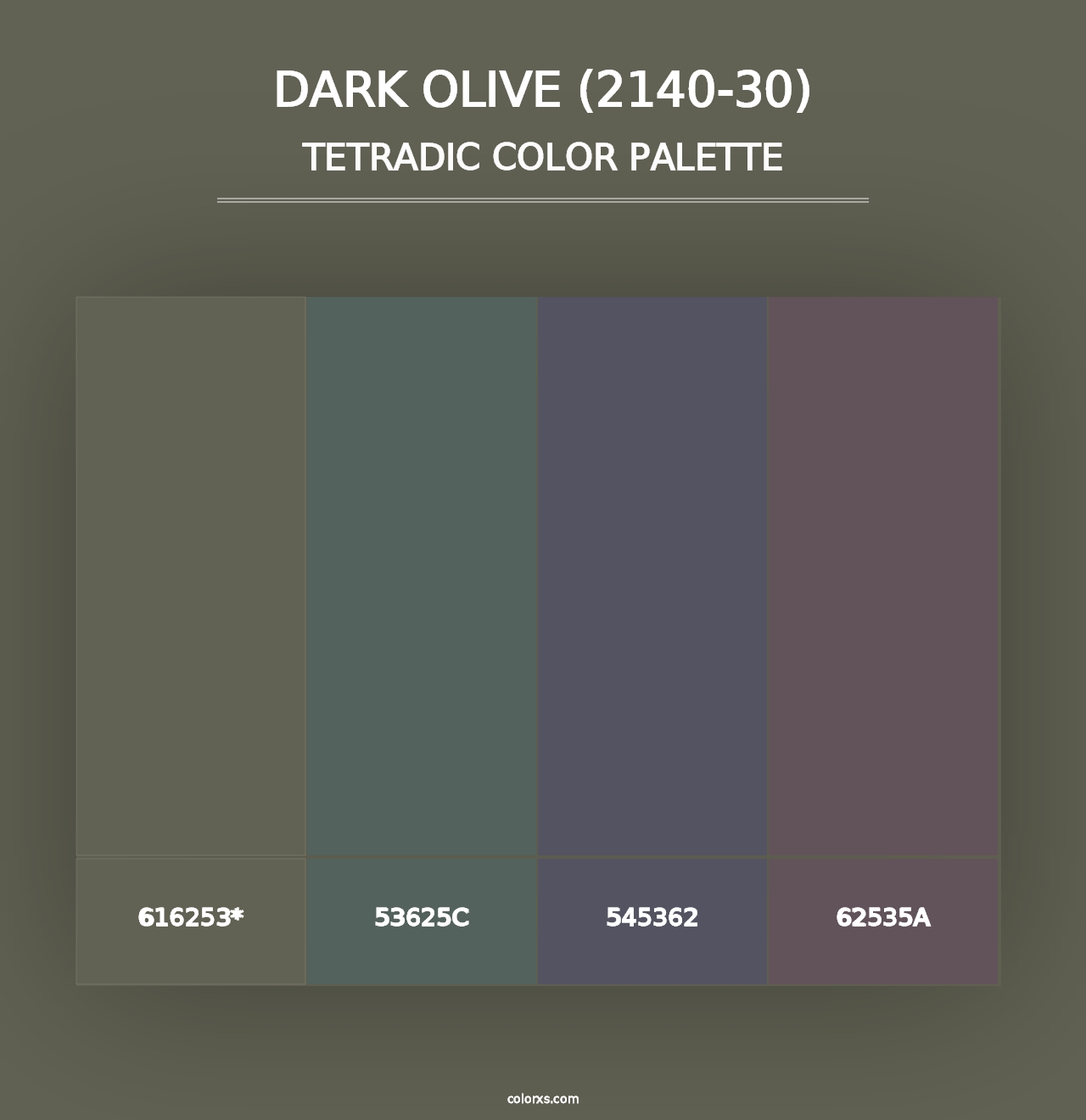 Dark Olive (2140-30) - Tetradic Color Palette