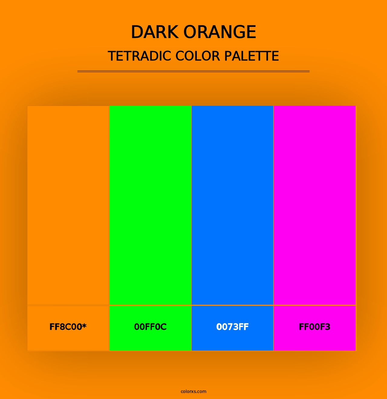 Dark Orange - Tetradic Color Palette