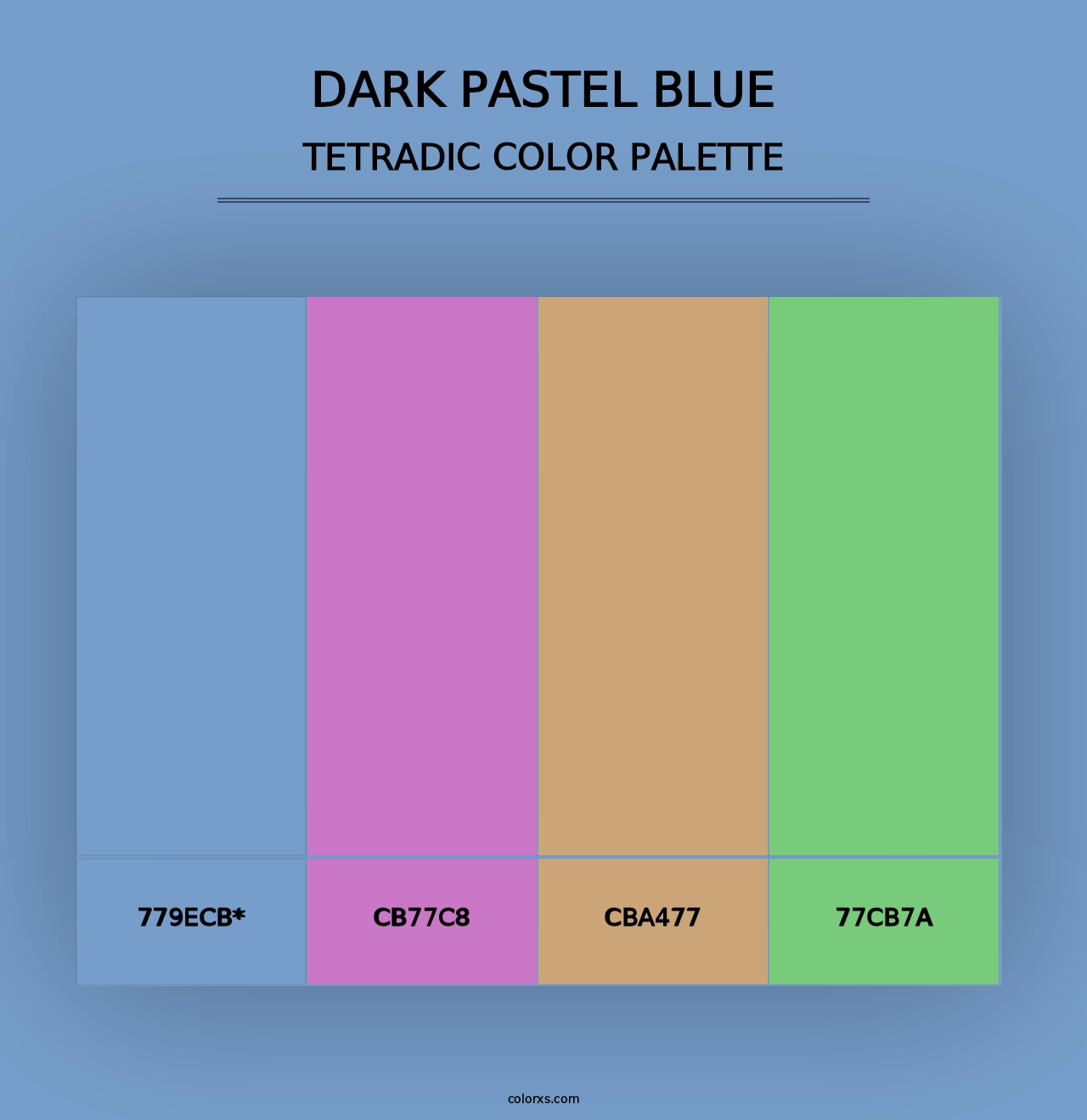 Dark Pastel Blue - Tetradic Color Palette