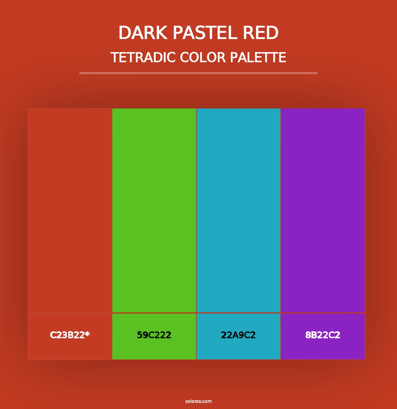 Dark Pastel Red - Tetradic Color Palette