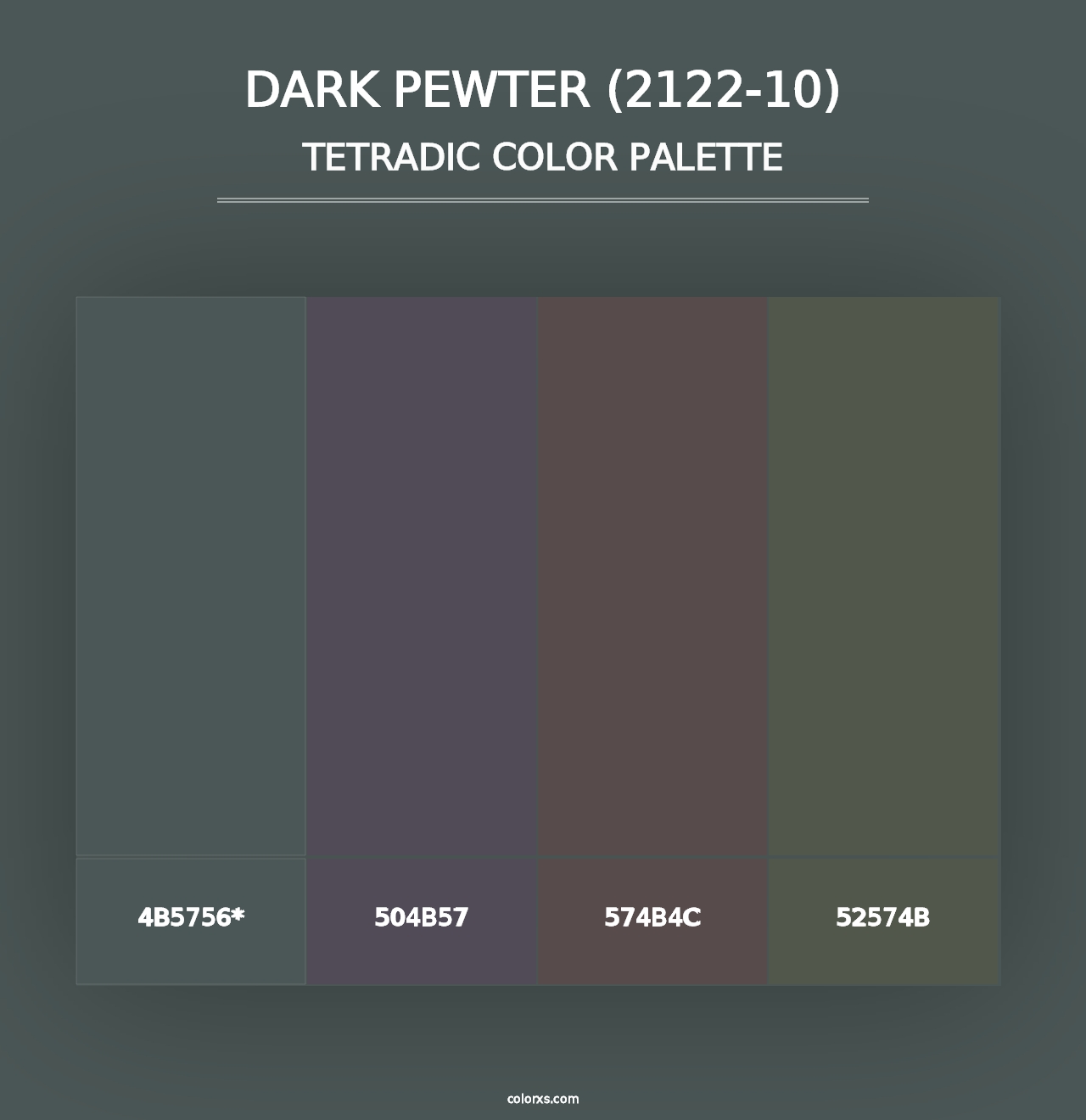 Dark Pewter (2122-10) - Tetradic Color Palette