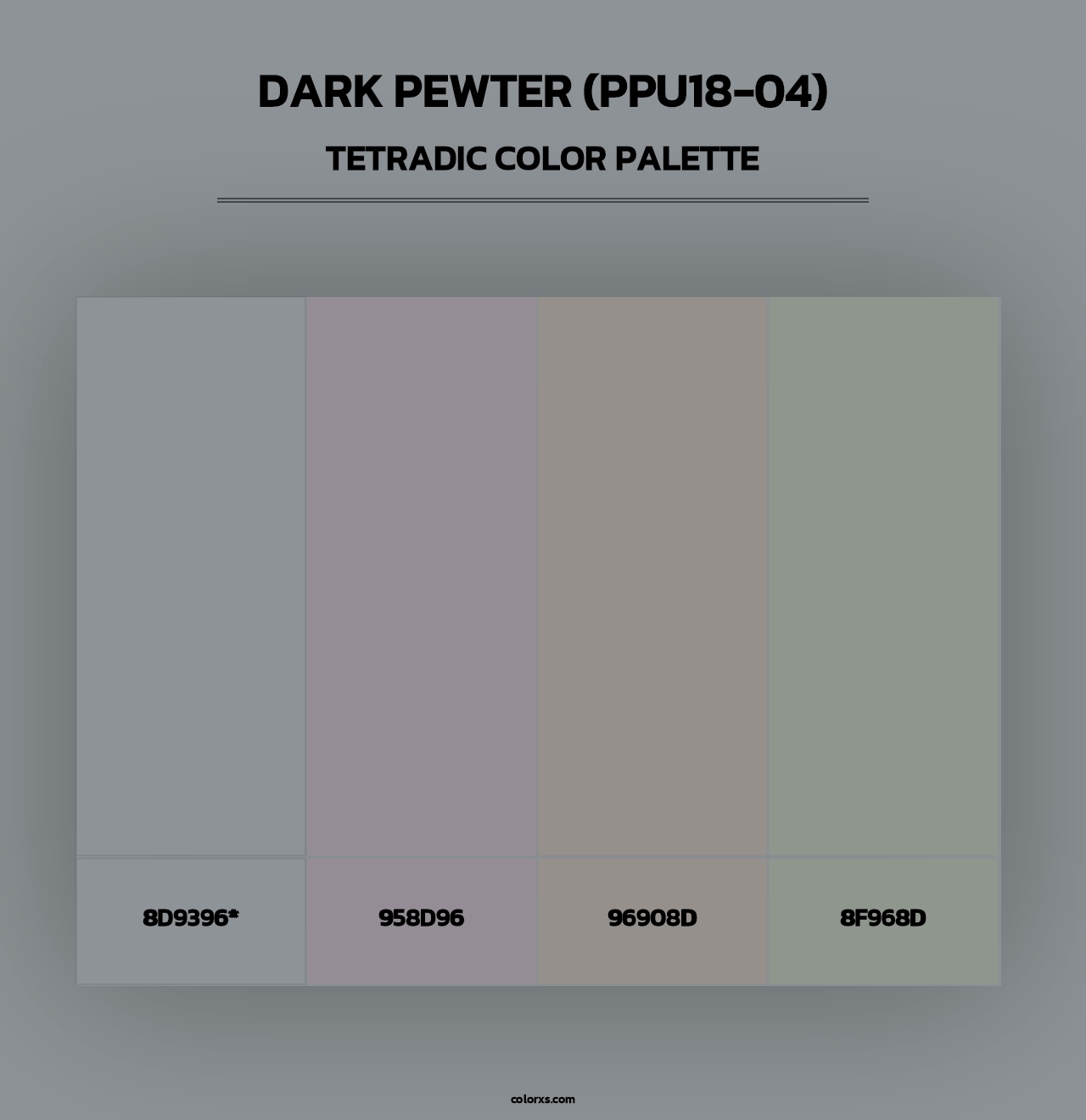 Dark Pewter (PPU18-04) - Tetradic Color Palette