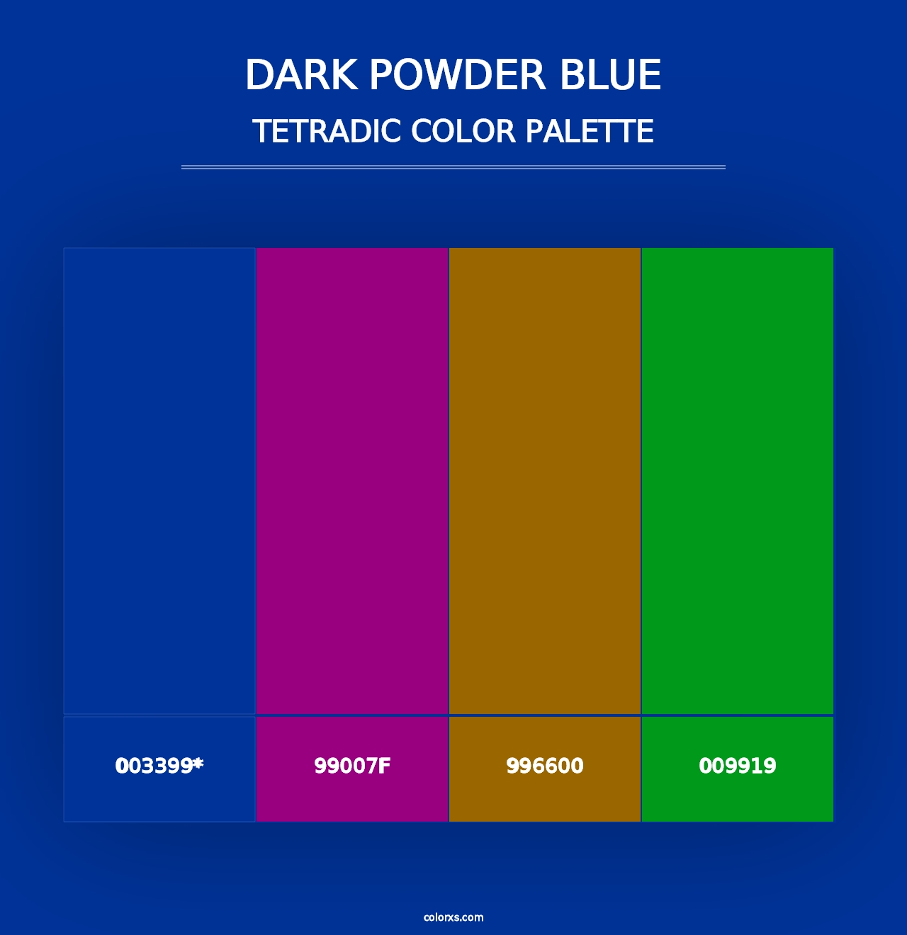 Dark Powder Blue - Tetradic Color Palette