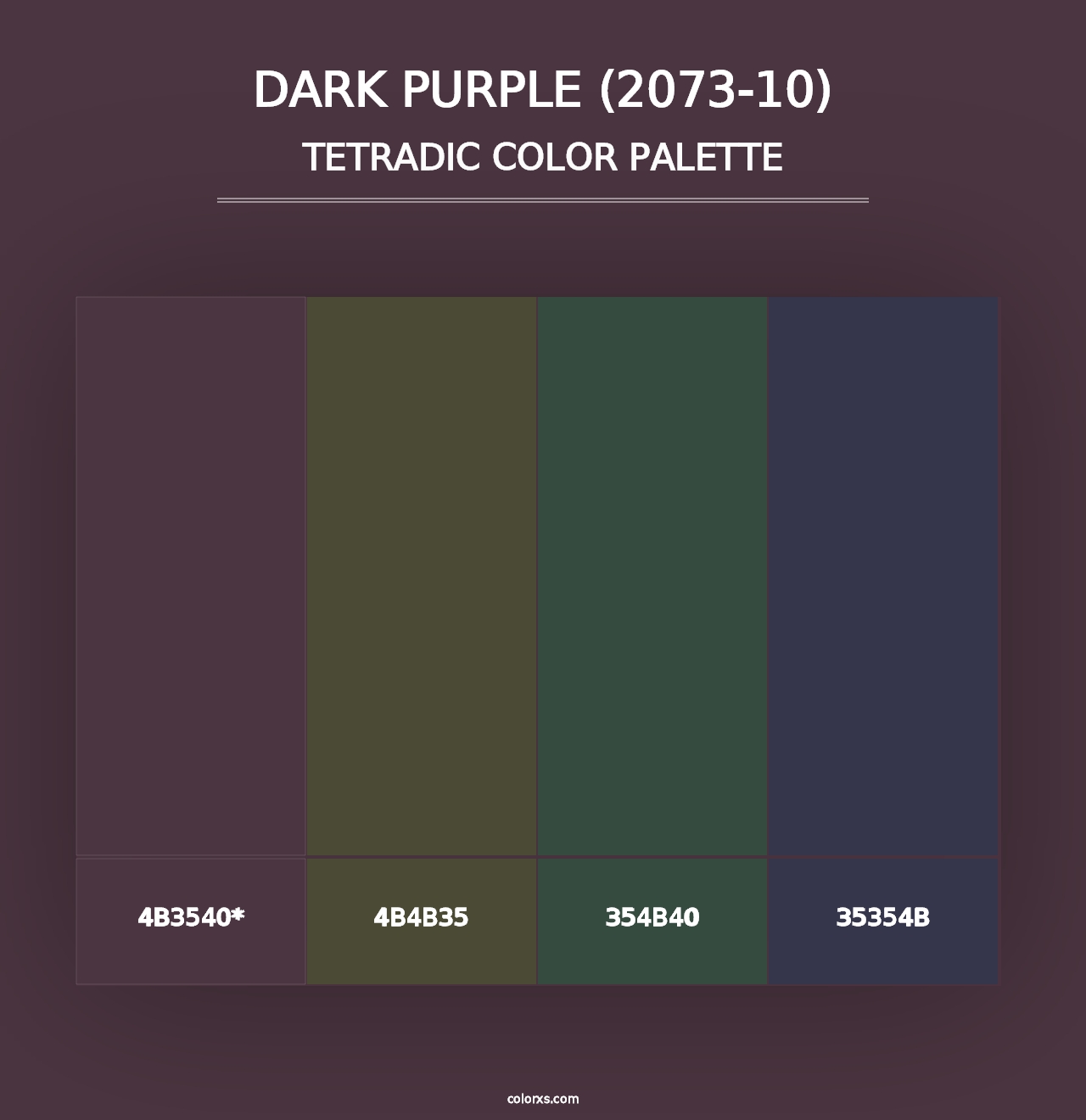 Dark Purple (2073-10) - Tetradic Color Palette