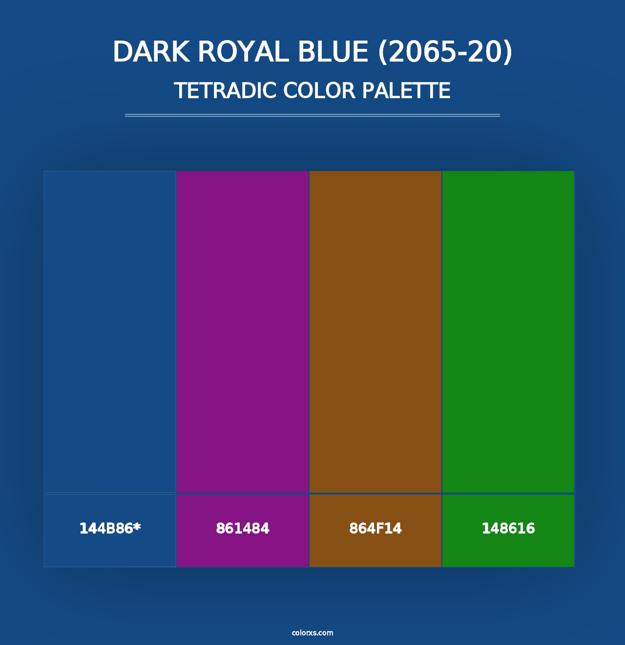 Dark Royal Blue (2065-20) - Tetradic Color Palette