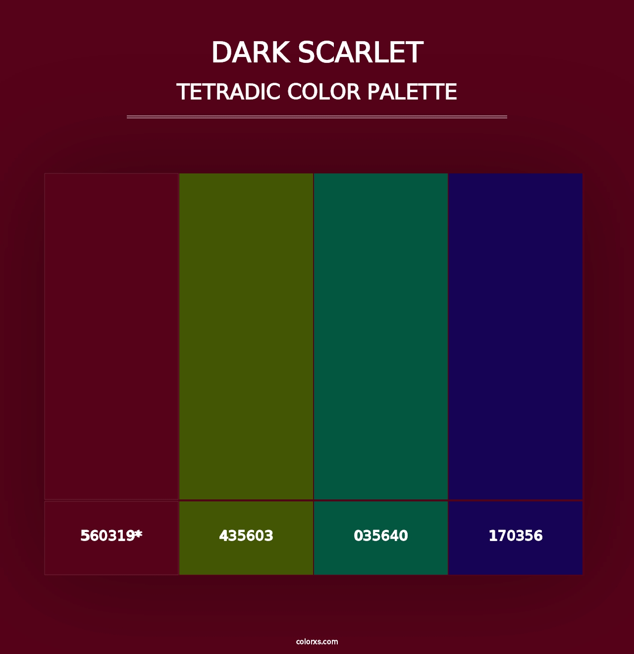 Dark Scarlet - Tetradic Color Palette