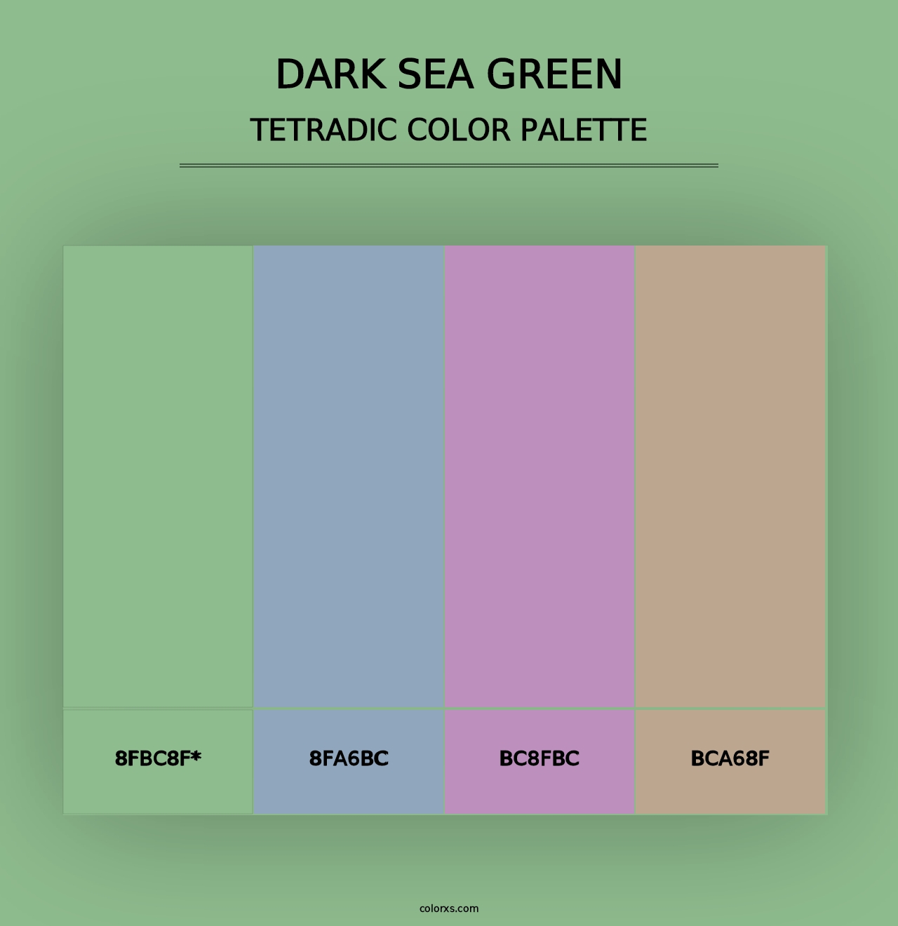 Dark Sea Green - Tetradic Color Palette