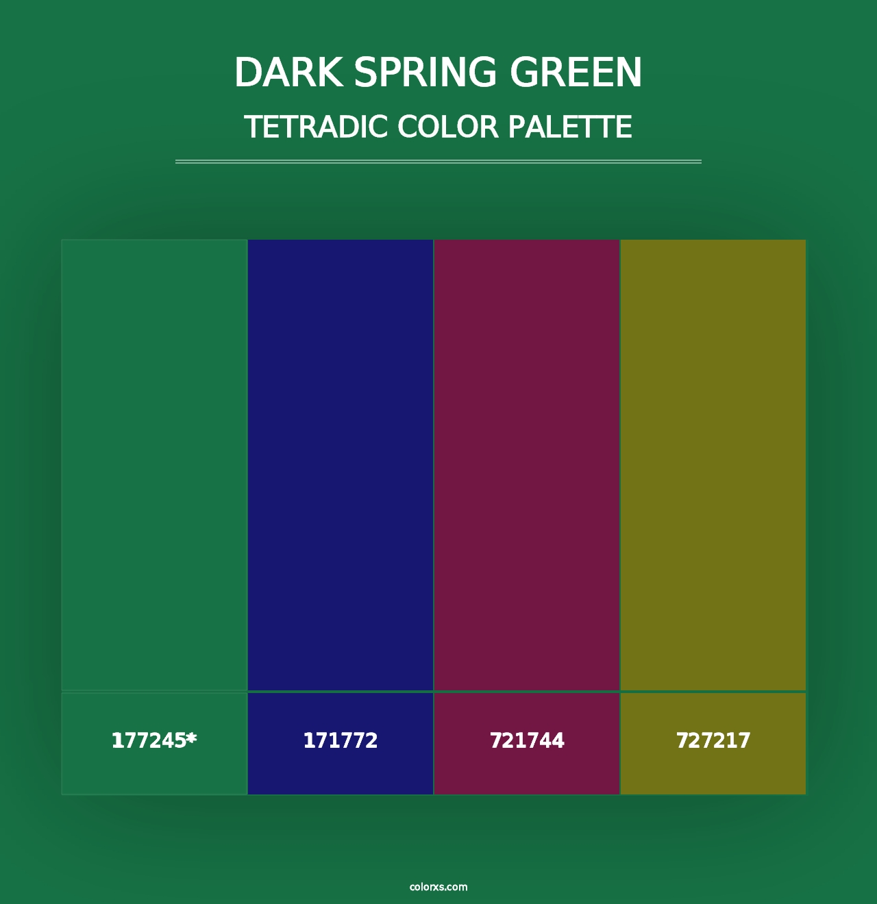 Dark Spring Green - Tetradic Color Palette