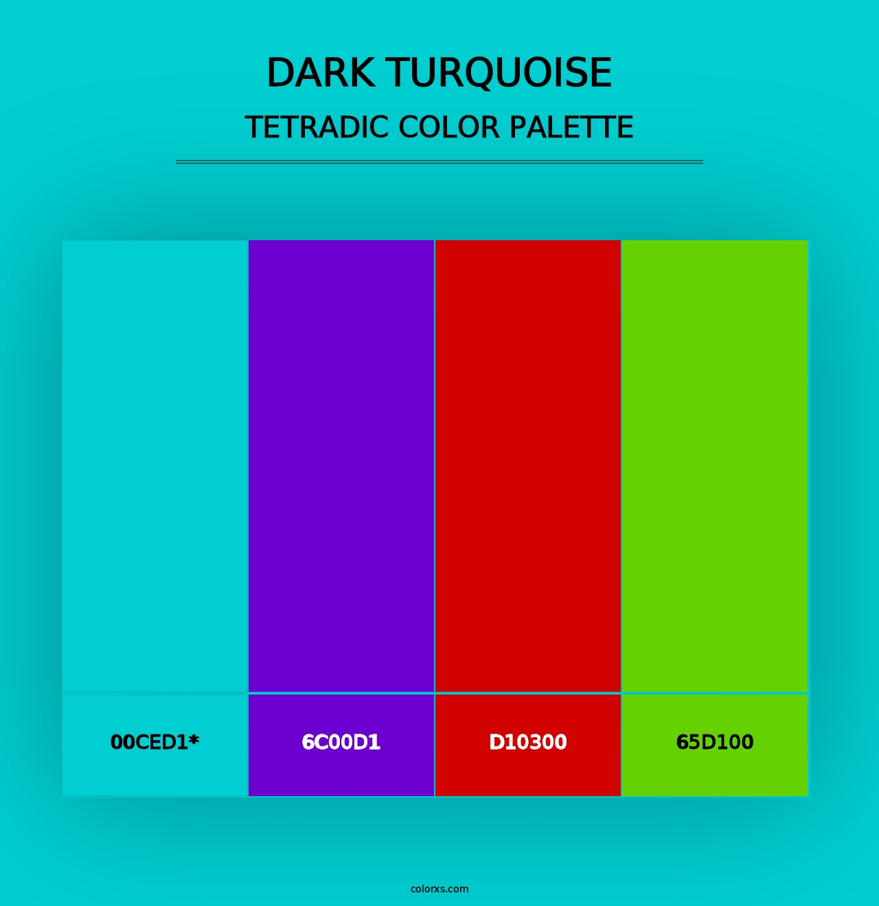 Dark Turquoise - Tetradic Color Palette