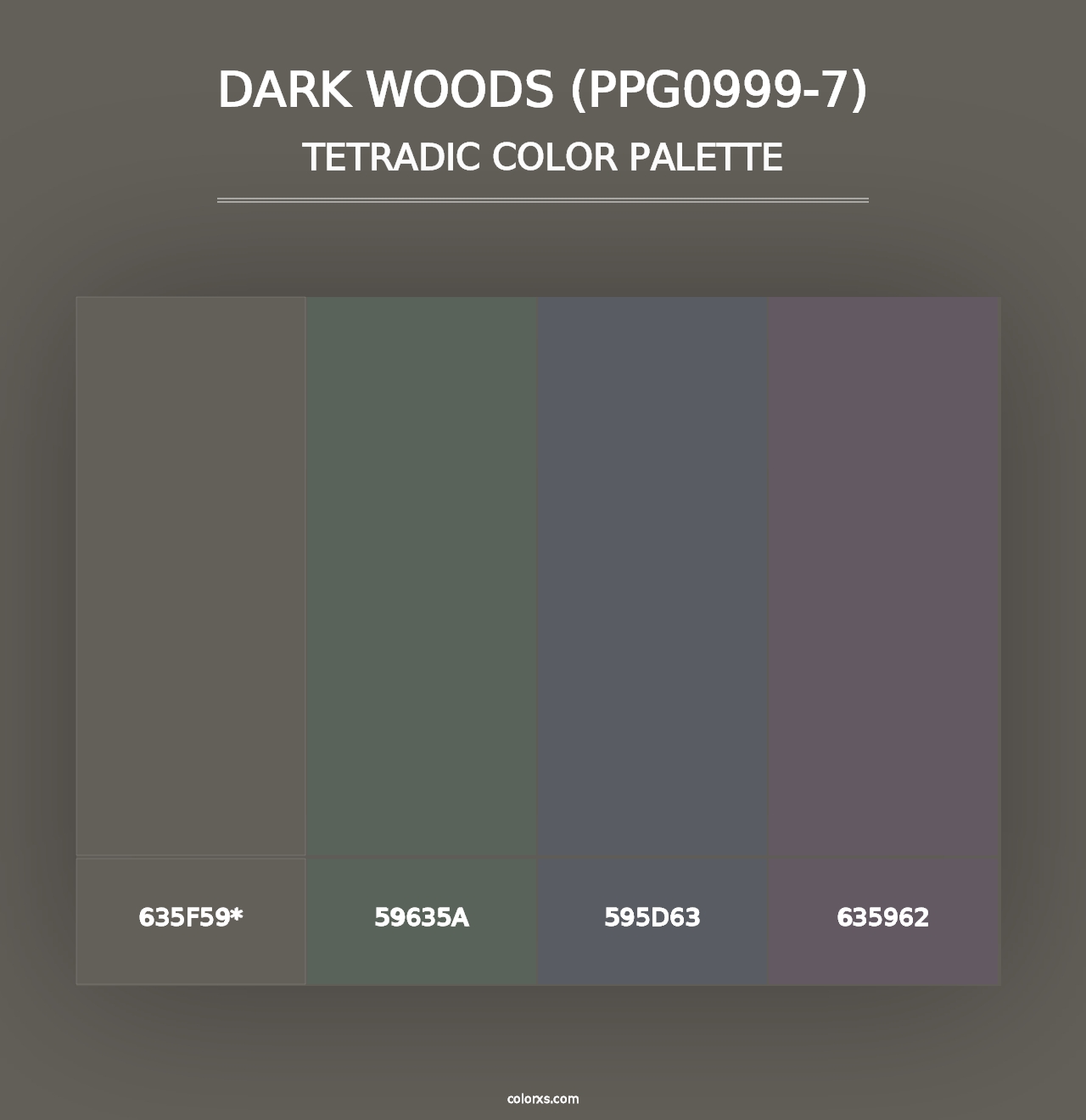 Dark Woods (PPG0999-7) - Tetradic Color Palette