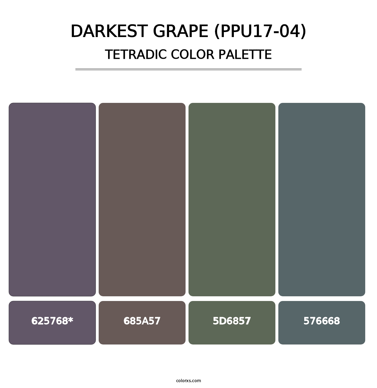 Darkest Grape (PPU17-04) - Tetradic Color Palette