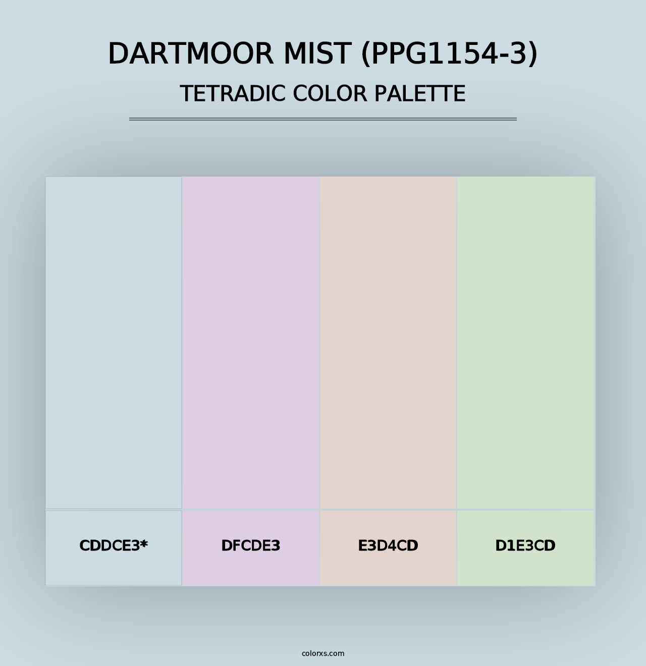 Dartmoor Mist (PPG1154-3) - Tetradic Color Palette