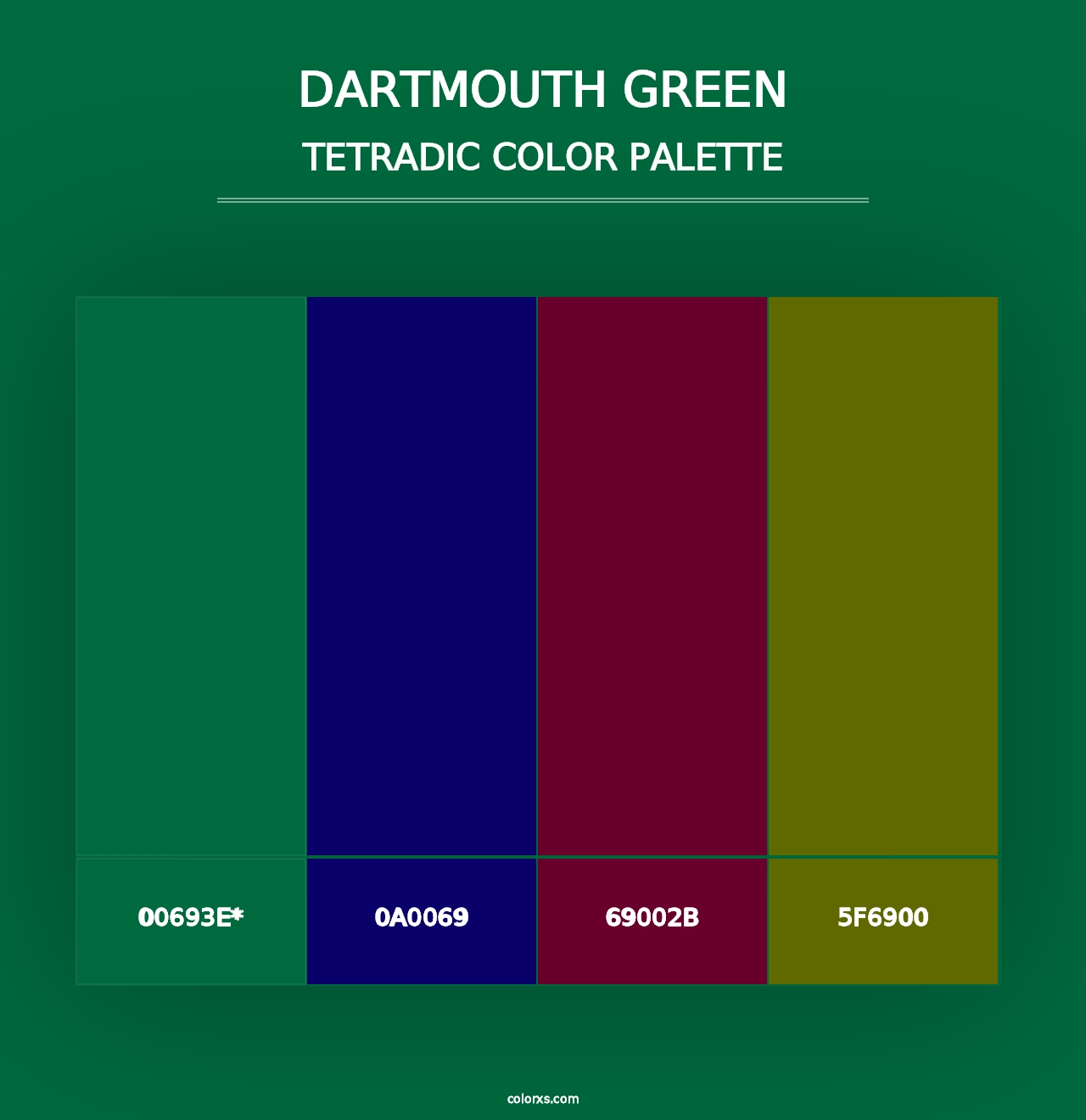 Dartmouth Green - Tetradic Color Palette