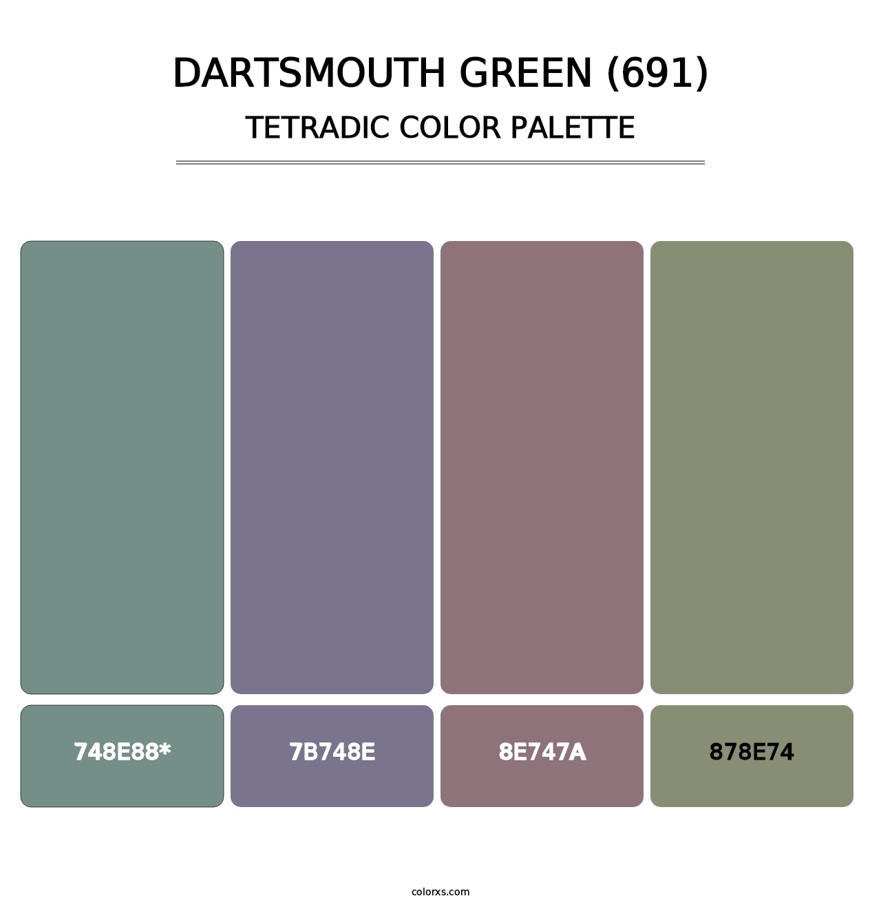 Dartsmouth Green (691) - Tetradic Color Palette