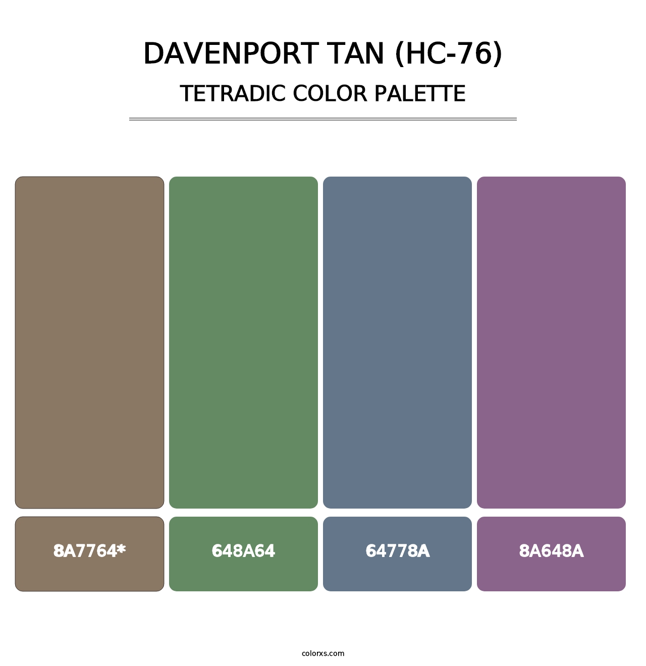 Davenport Tan (HC-76) - Tetradic Color Palette