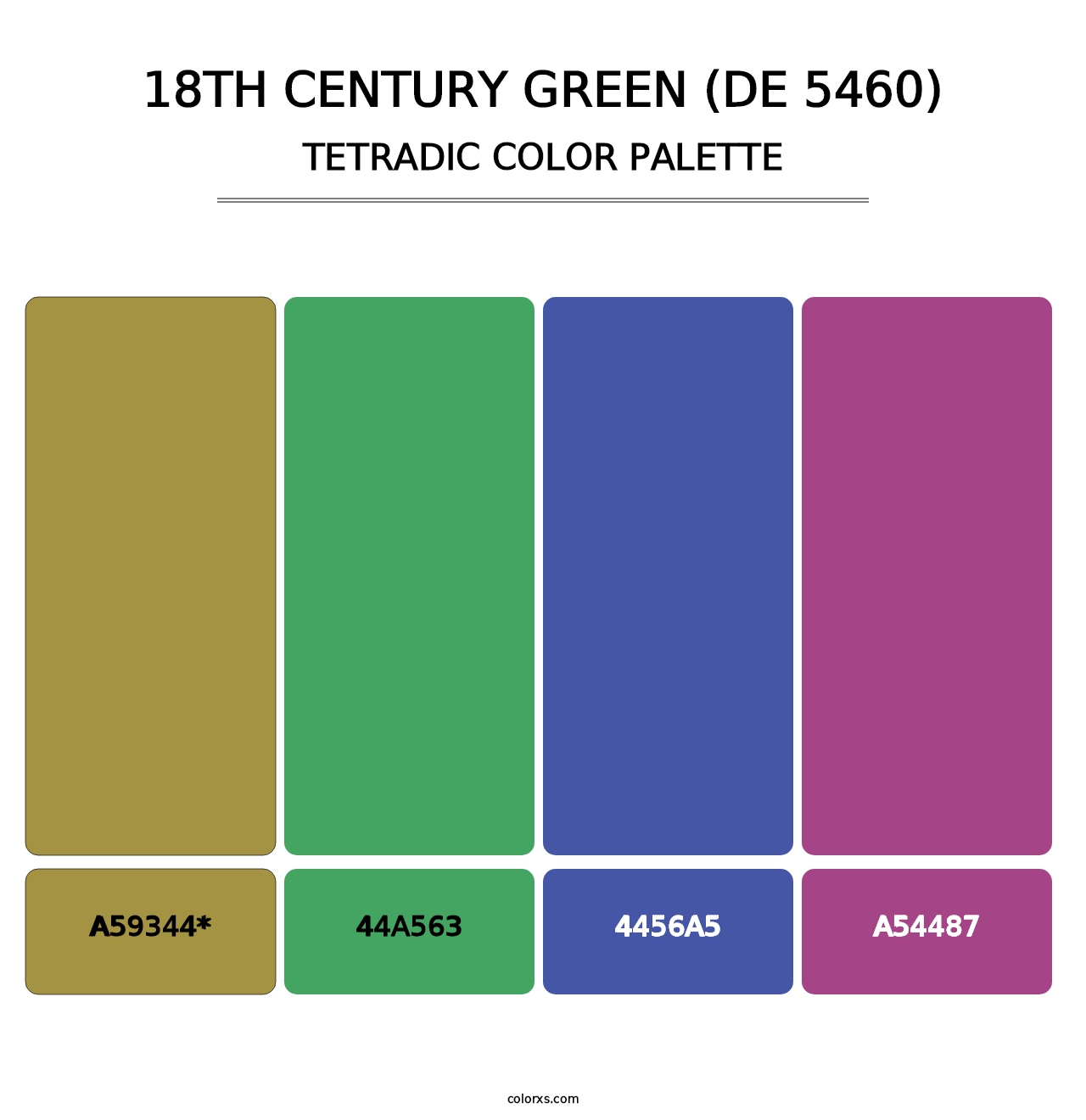 18th Century Green (DE 5460) - Tetradic Color Palette