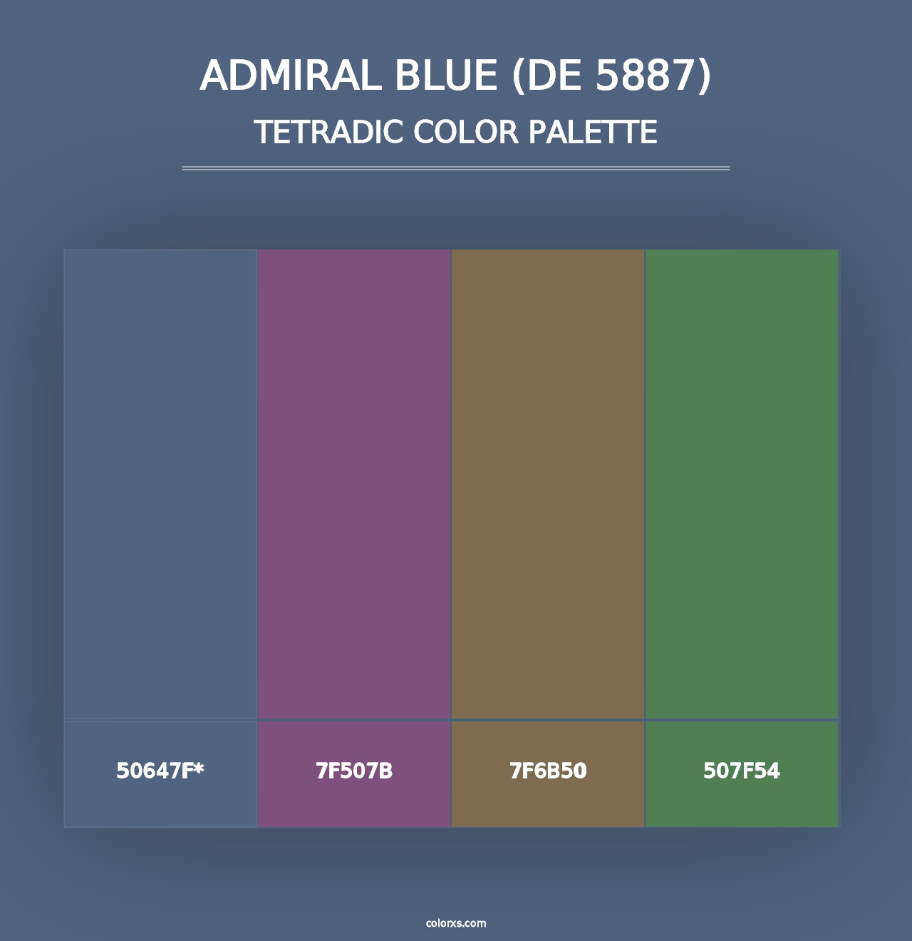 Admiral Blue (DE 5887) - Tetradic Color Palette