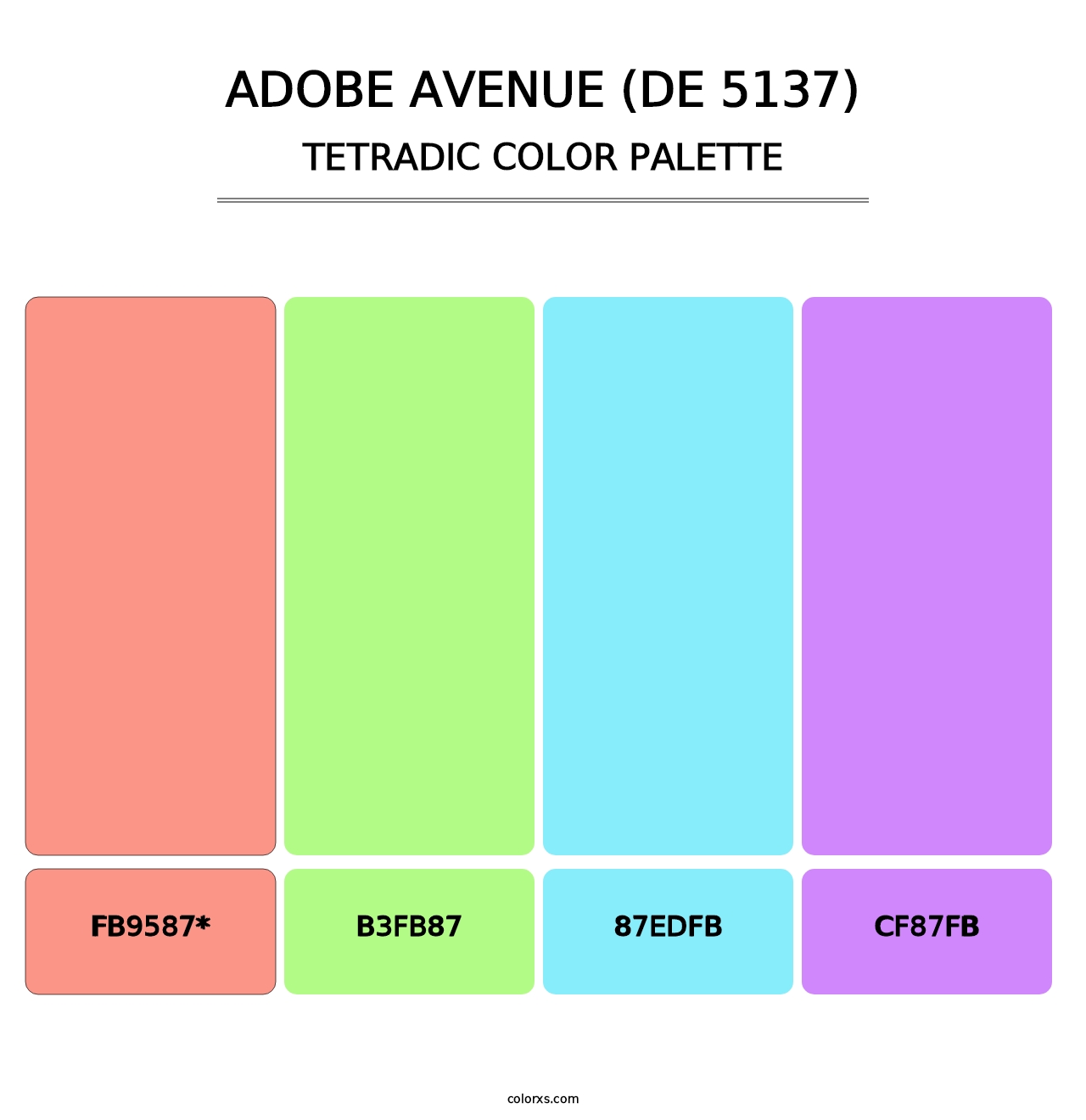 Adobe Avenue (DE 5137) - Tetradic Color Palette