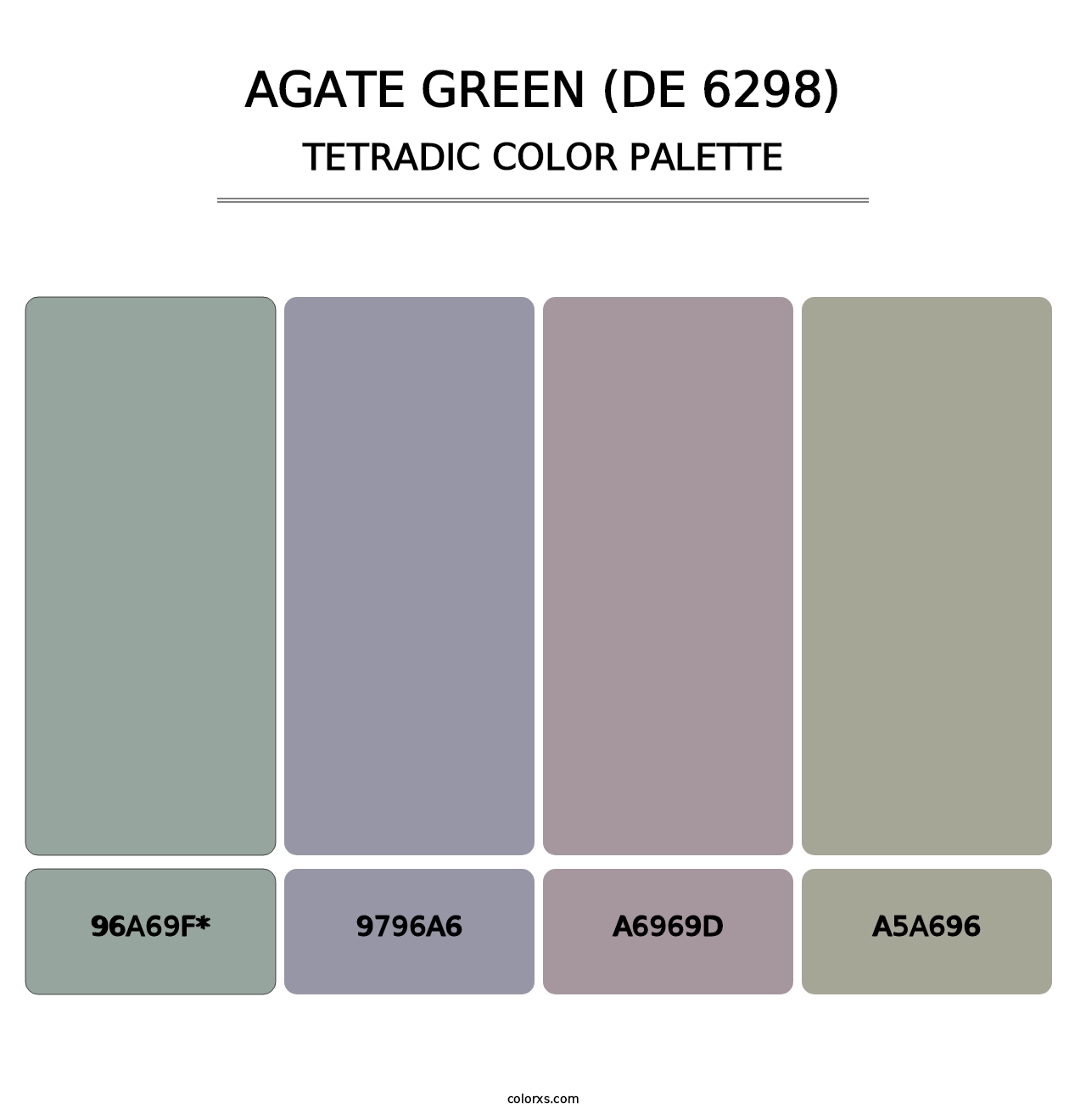 Agate Green (DE 6298) - Tetradic Color Palette