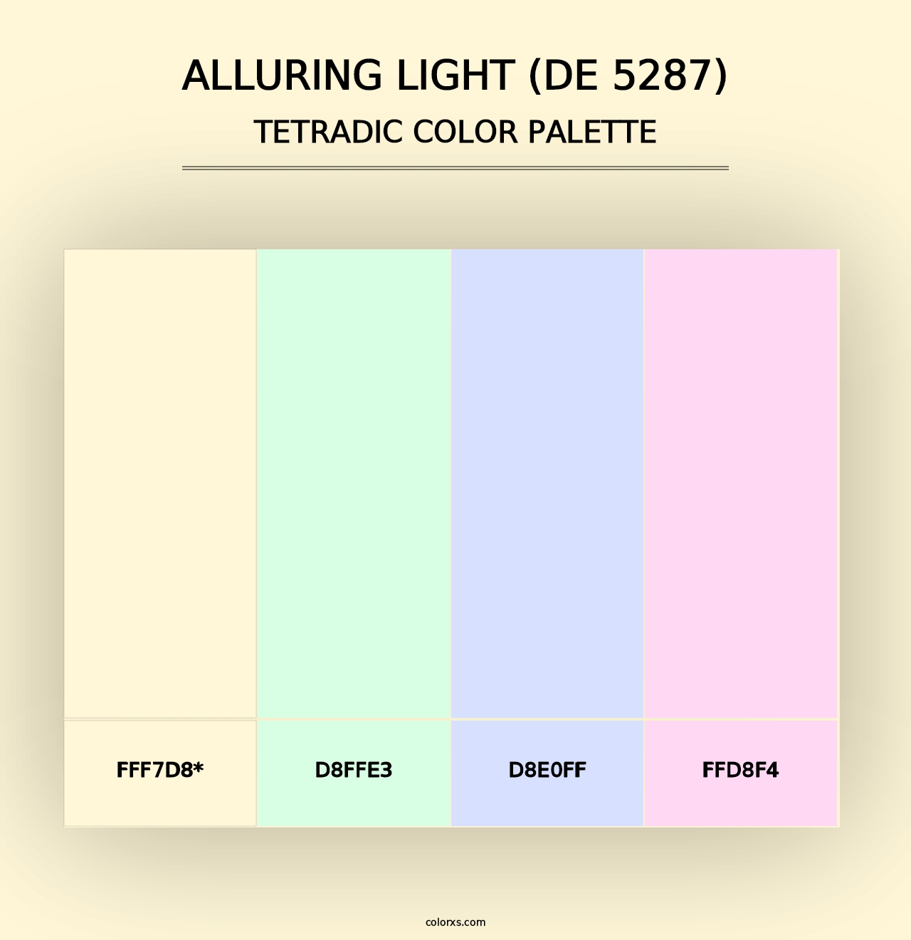 Alluring Light (DE 5287) - Tetradic Color Palette