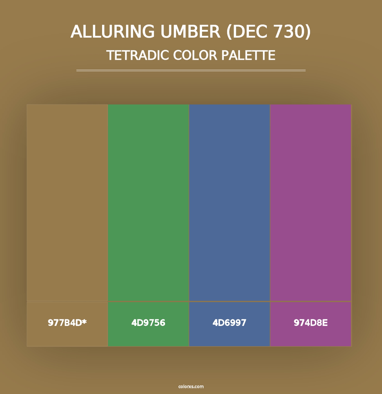 Alluring Umber (DEC 730) - Tetradic Color Palette