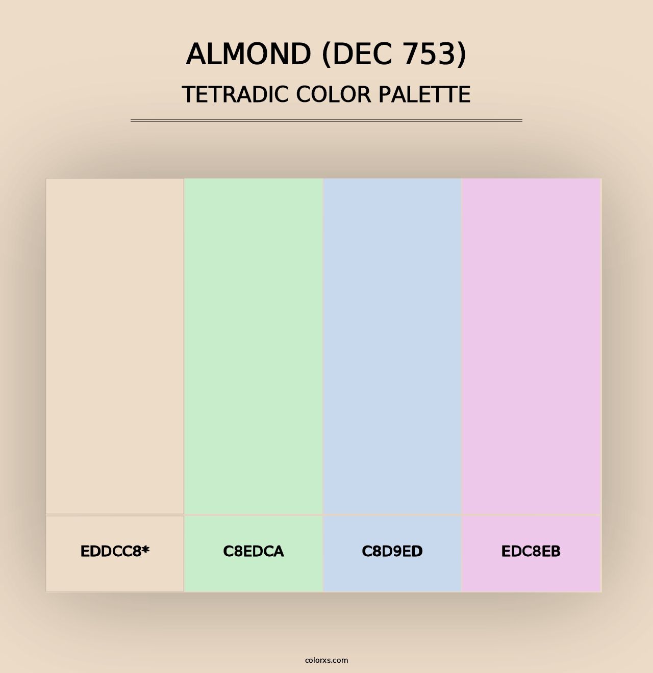 Almond (DEC 753) - Tetradic Color Palette