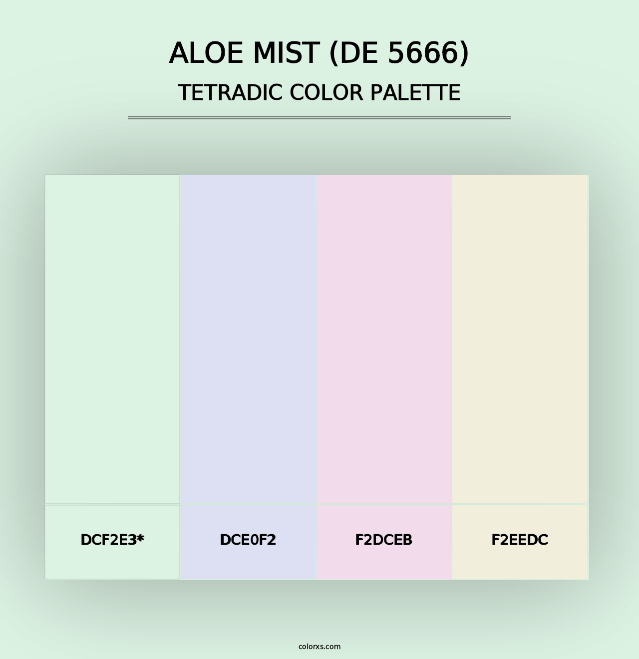 Aloe Mist (DE 5666) - Tetradic Color Palette