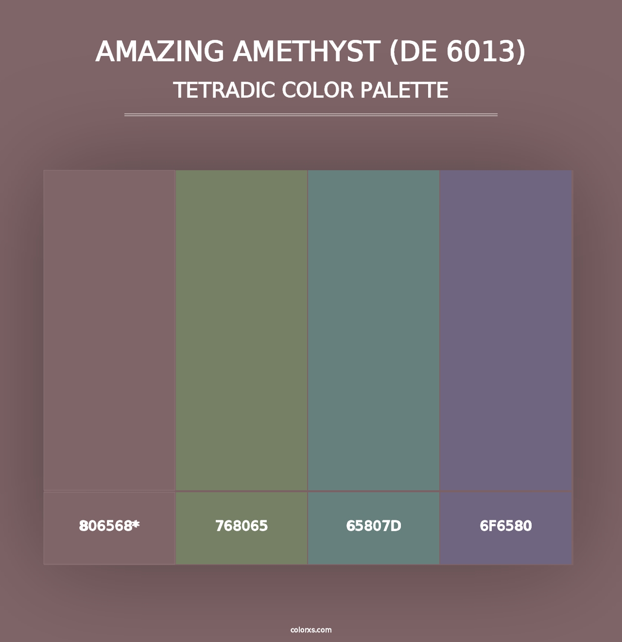 Amazing Amethyst (DE 6013) - Tetradic Color Palette