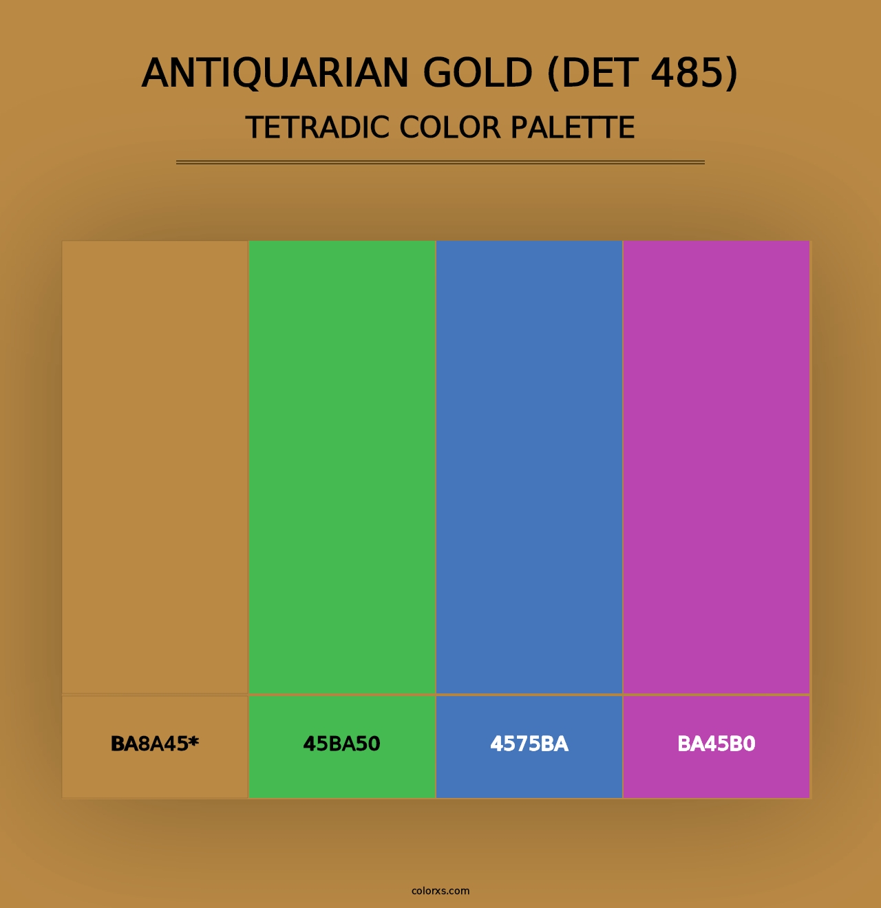 Antiquarian Gold (DET 485) - Tetradic Color Palette