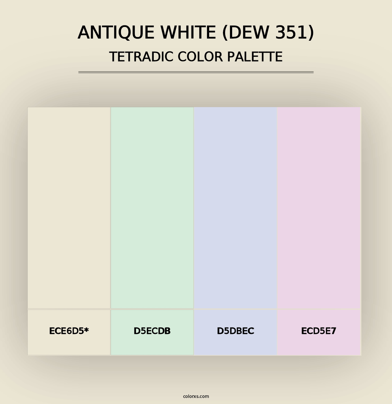 Antique White (DEW 351) - Tetradic Color Palette