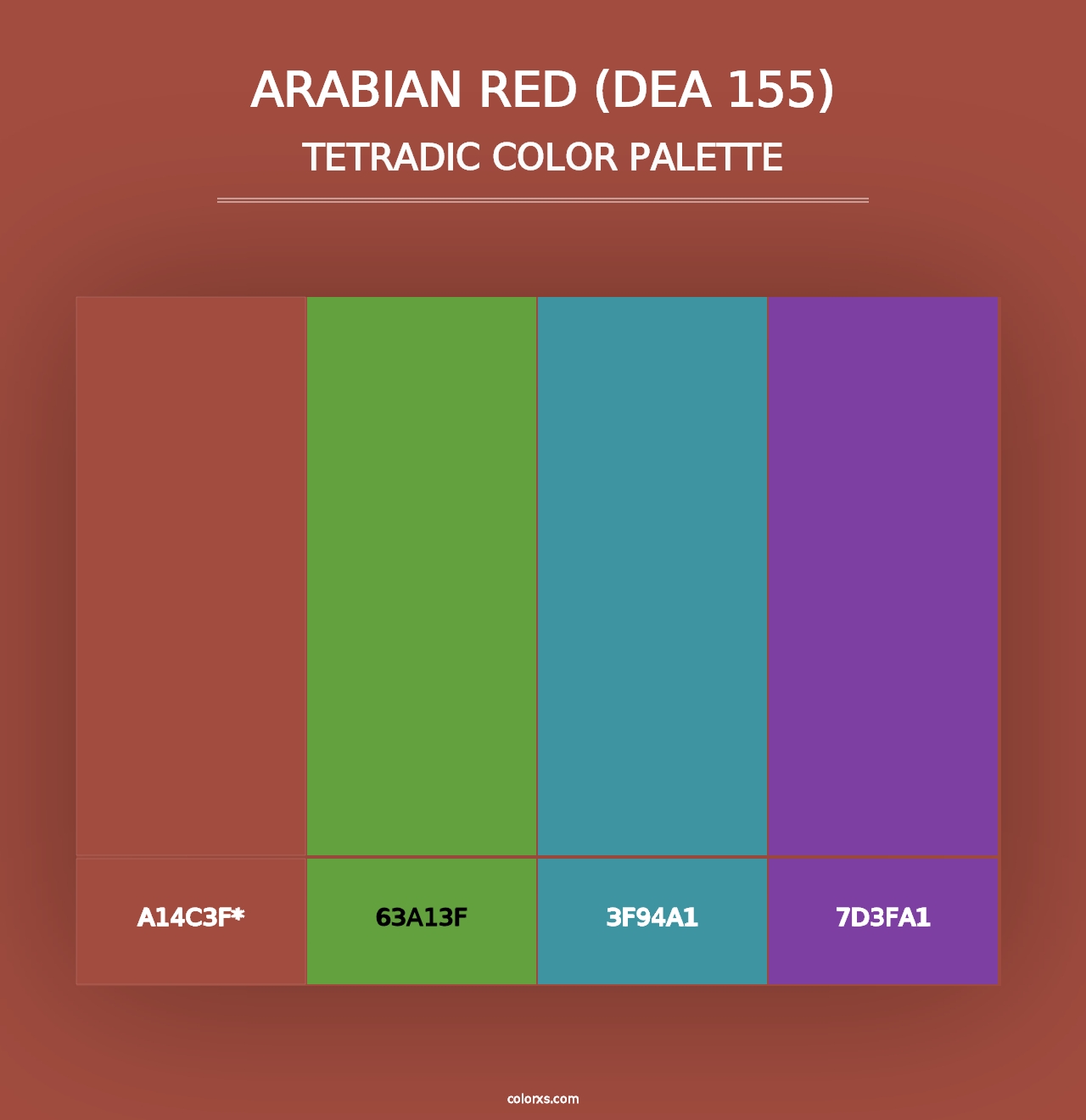 Arabian Red (DEA 155) - Tetradic Color Palette