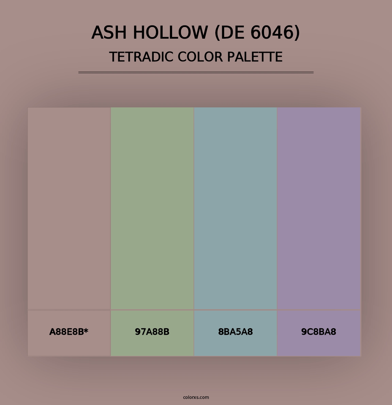 Ash Hollow (DE 6046) - Tetradic Color Palette