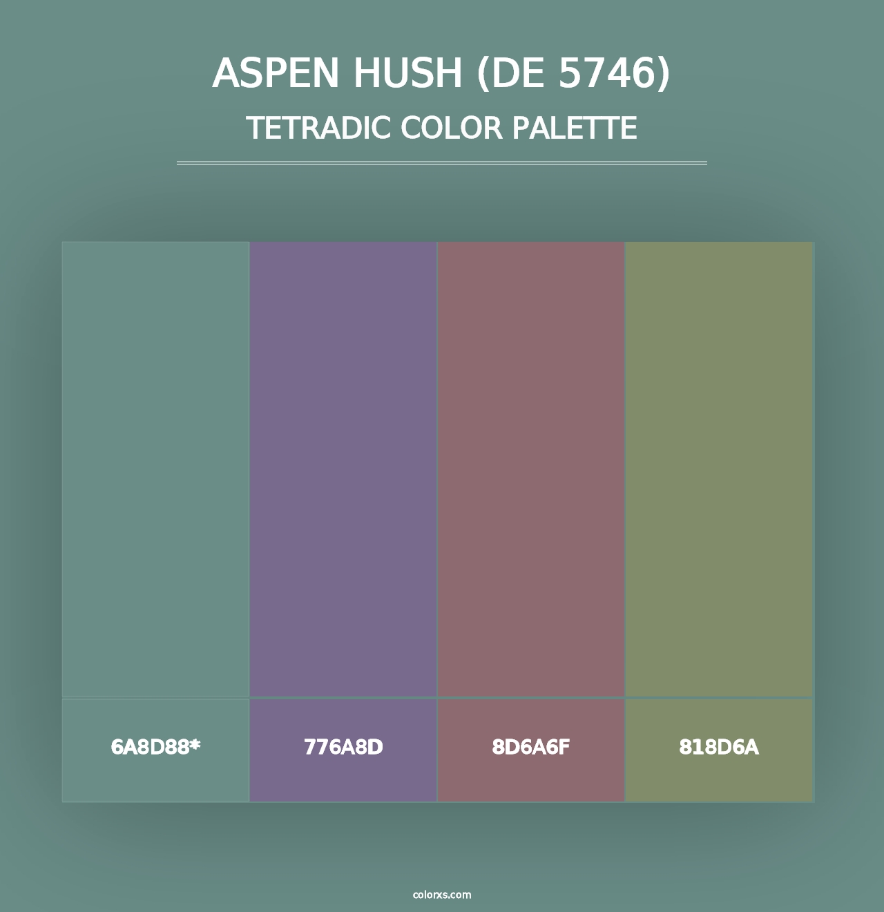 Aspen Hush (DE 5746) - Tetradic Color Palette