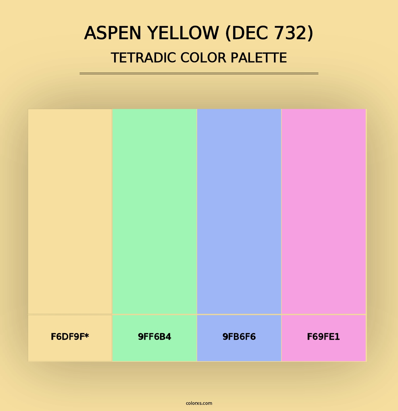 Aspen Yellow (DEC 732) - Tetradic Color Palette