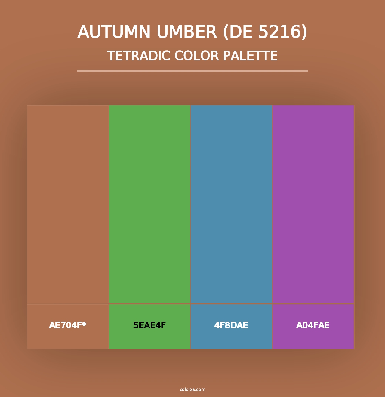 Autumn Umber (DE 5216) - Tetradic Color Palette